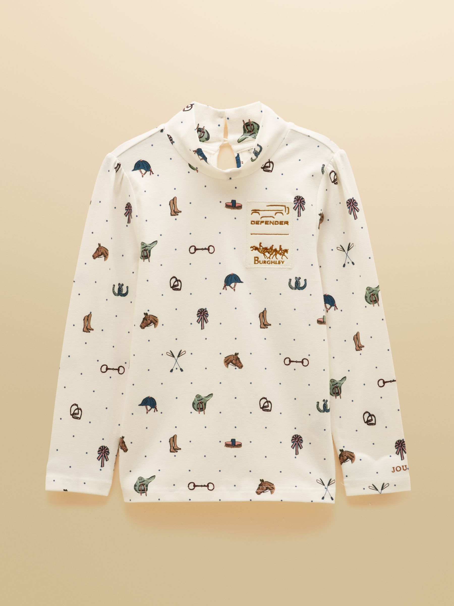 Official Burghley Cream Kids Mock Neck Top - Image 1 of 5