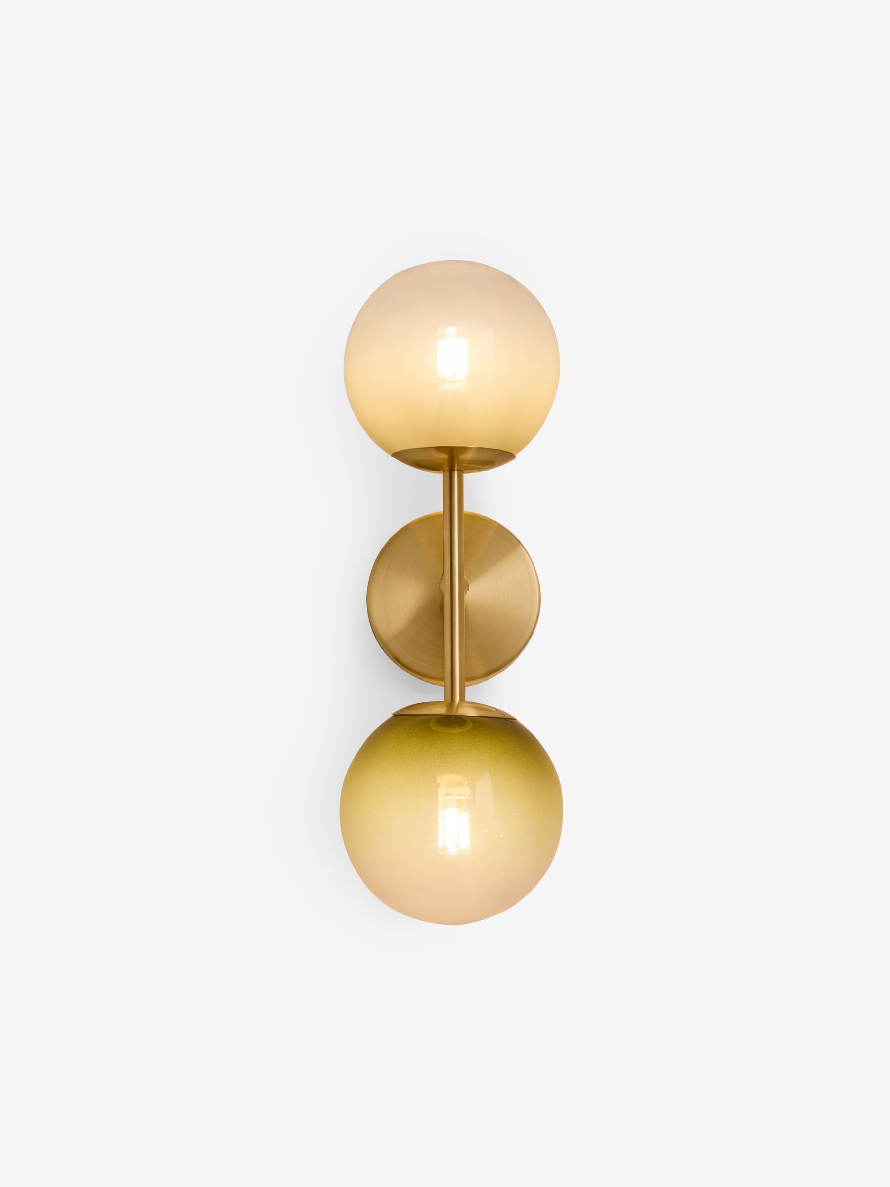 Globe 2 Light Wall Light in Green Ombre/ Brass - Image 6 of 6