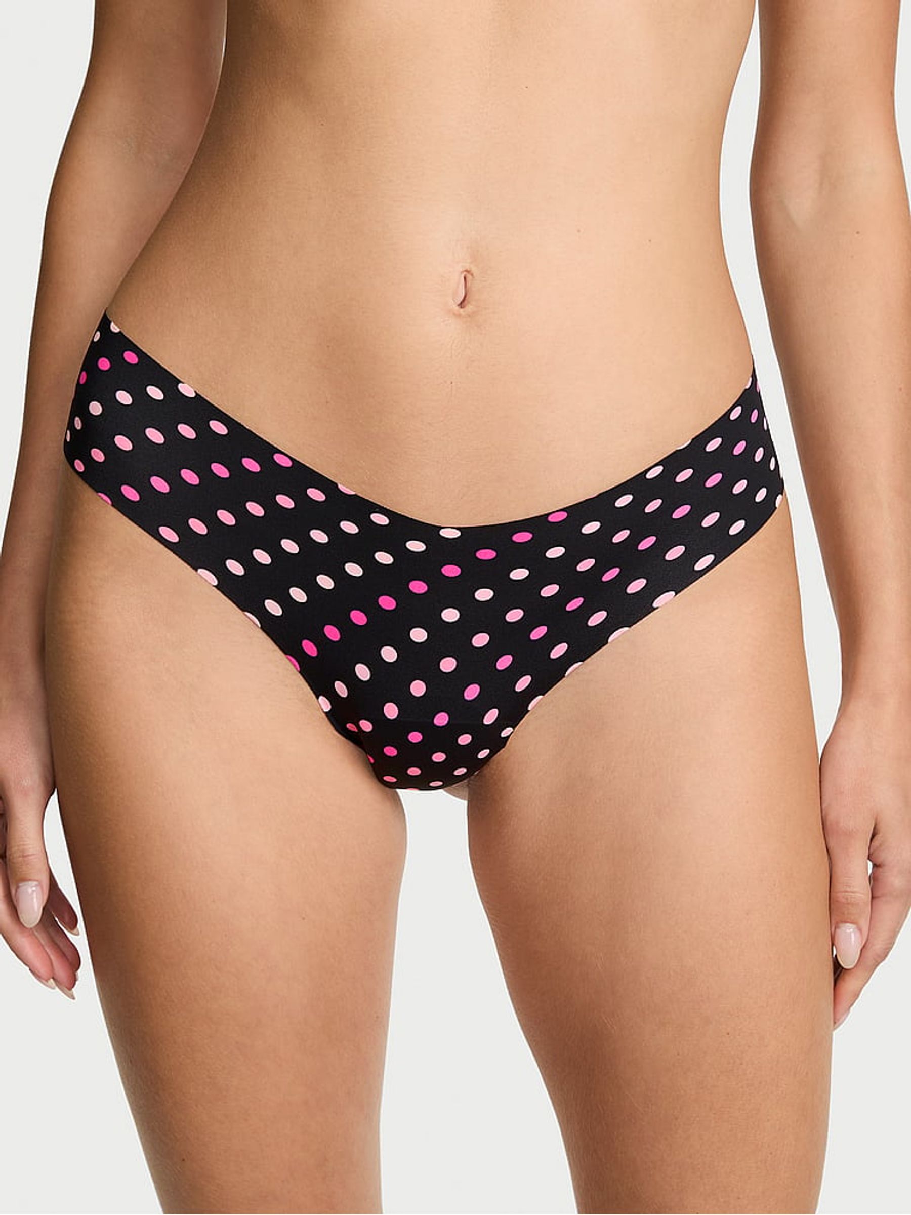 Black Polka Dot Thong Knickers - Image 1 of 2 Black Polka Dot Thong Knickers - Image 1 of 2