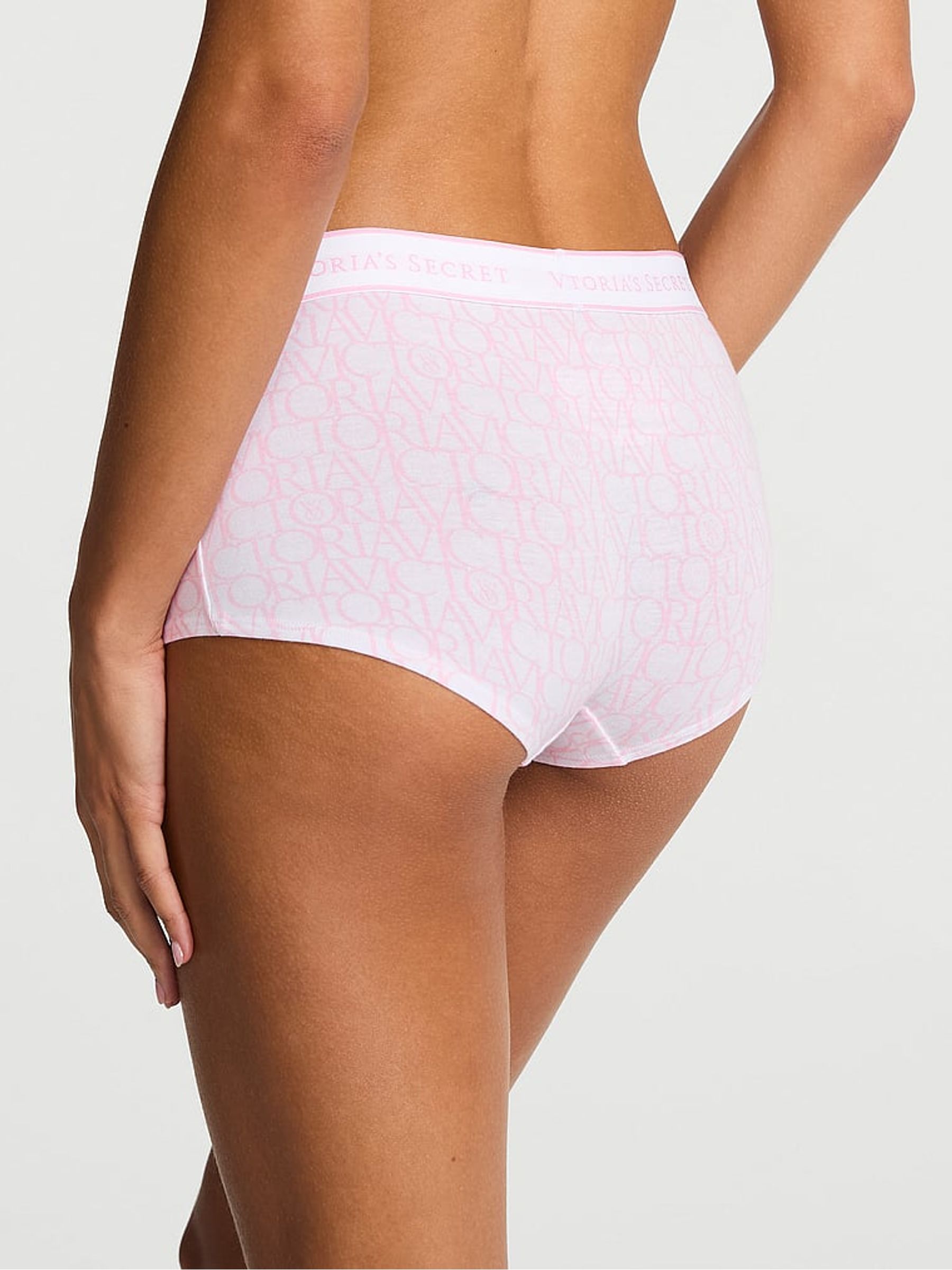 White & Pink Short Logo Knickers - Image 2 of 2