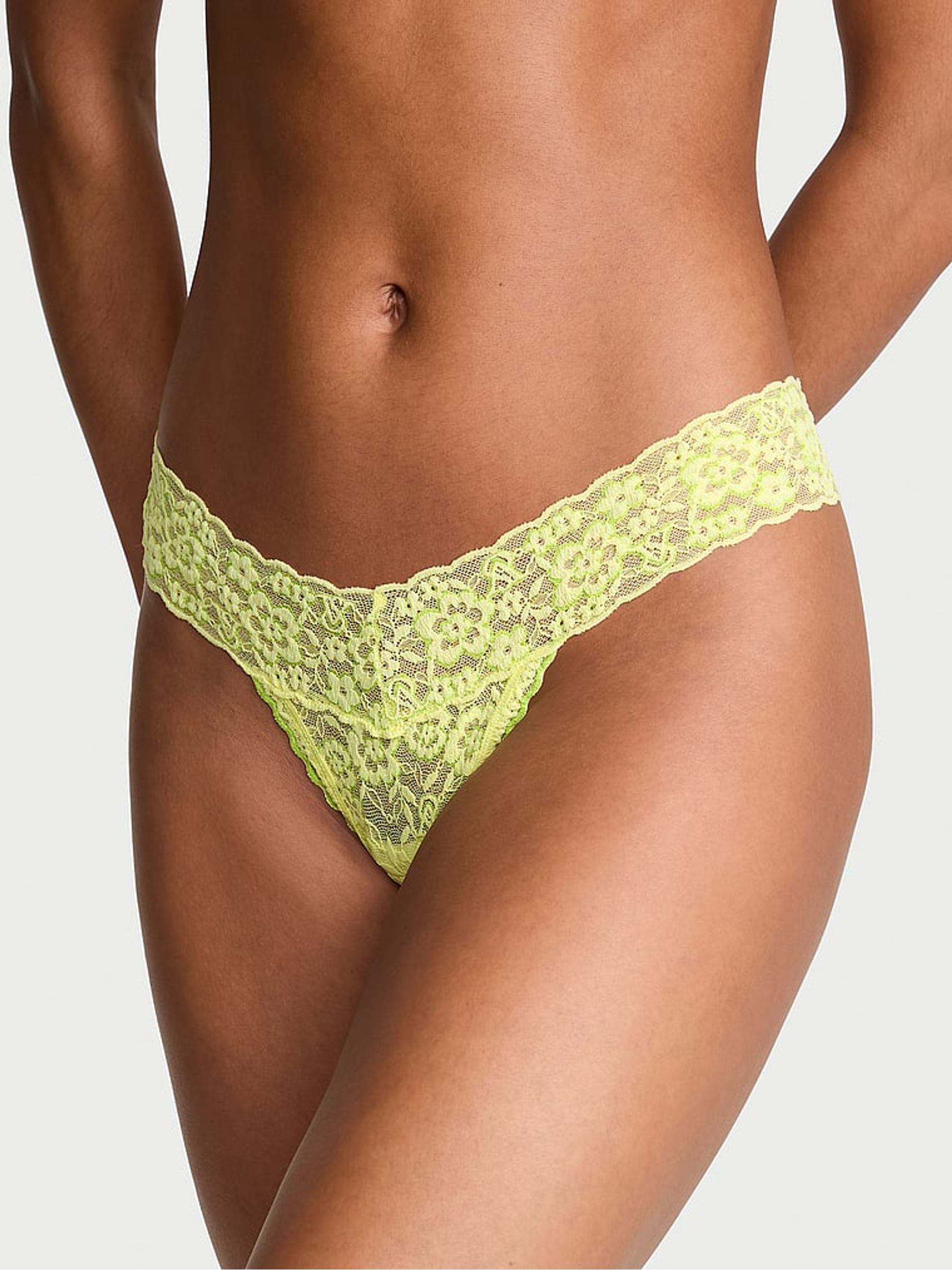 Lime Yellow Thong Knickers - Image 1 of 2