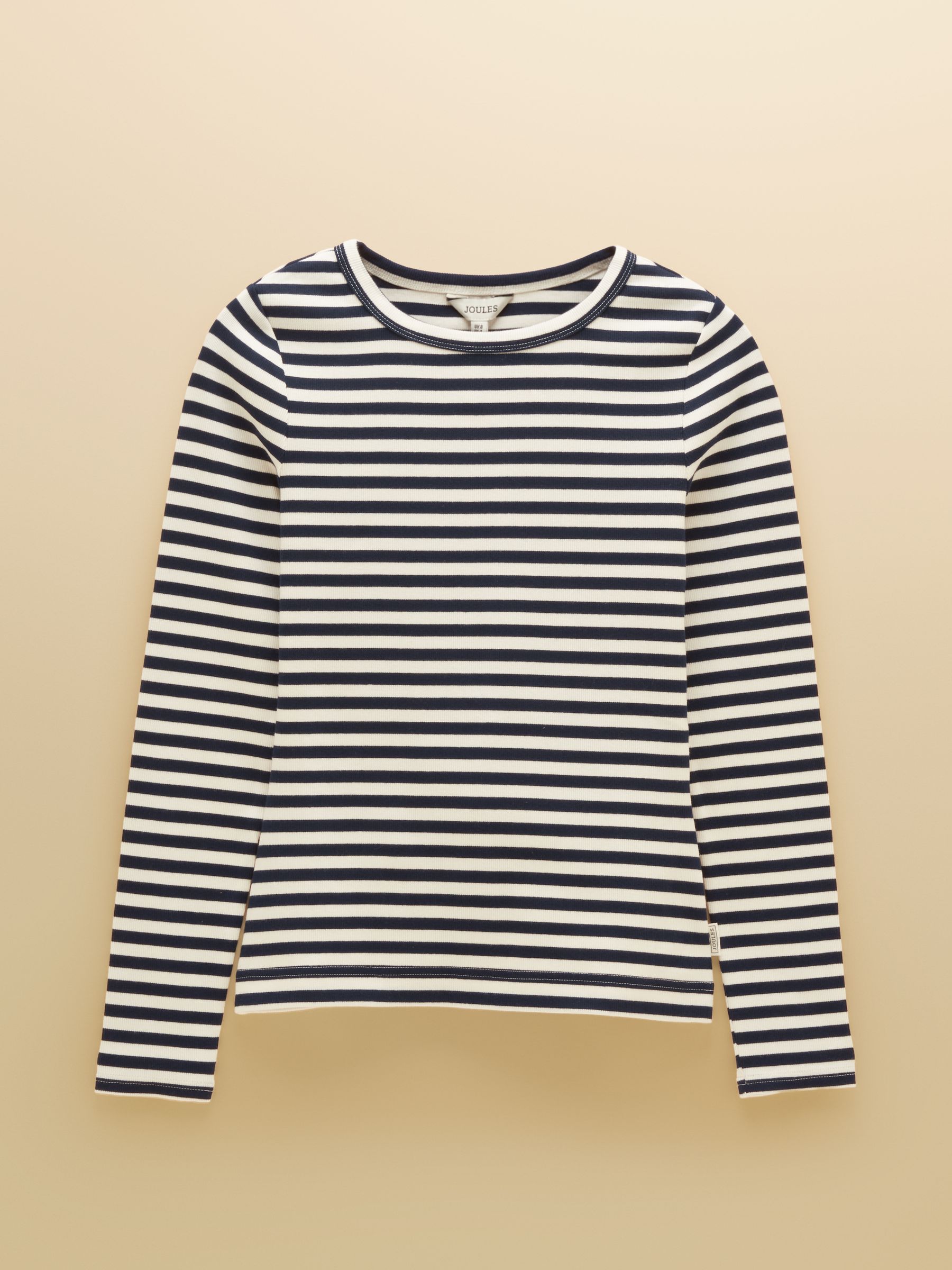 美品✨ENFOLD MELLOW RIB LONG-SLEEVE T-SHIRT Sophie Navy Striped Long Sleeve Ribbed Fitted T-Shirt | Joules