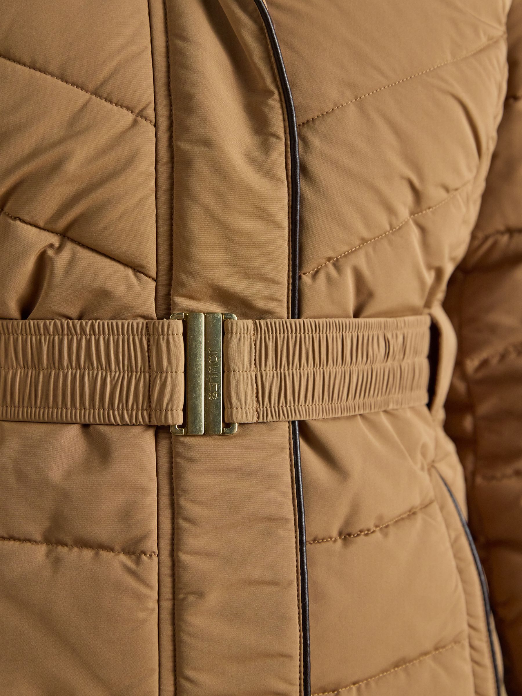 Aspen Tan Showerproof Padded Coat with Faux Fur Hood - Image 7 of 12