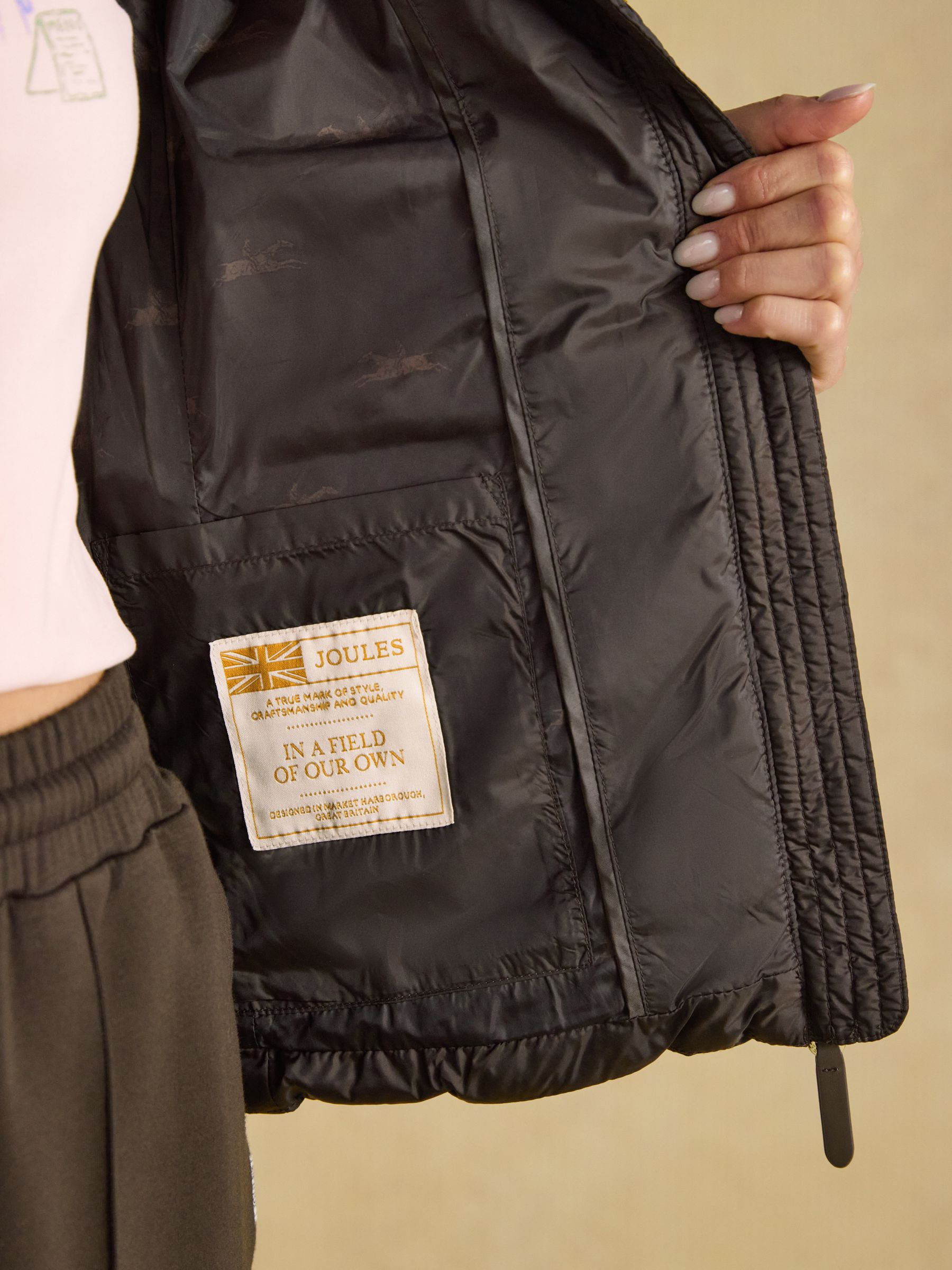 Paddock Chocolate Brown Showerproof Padded Coat - Image 8 of 8