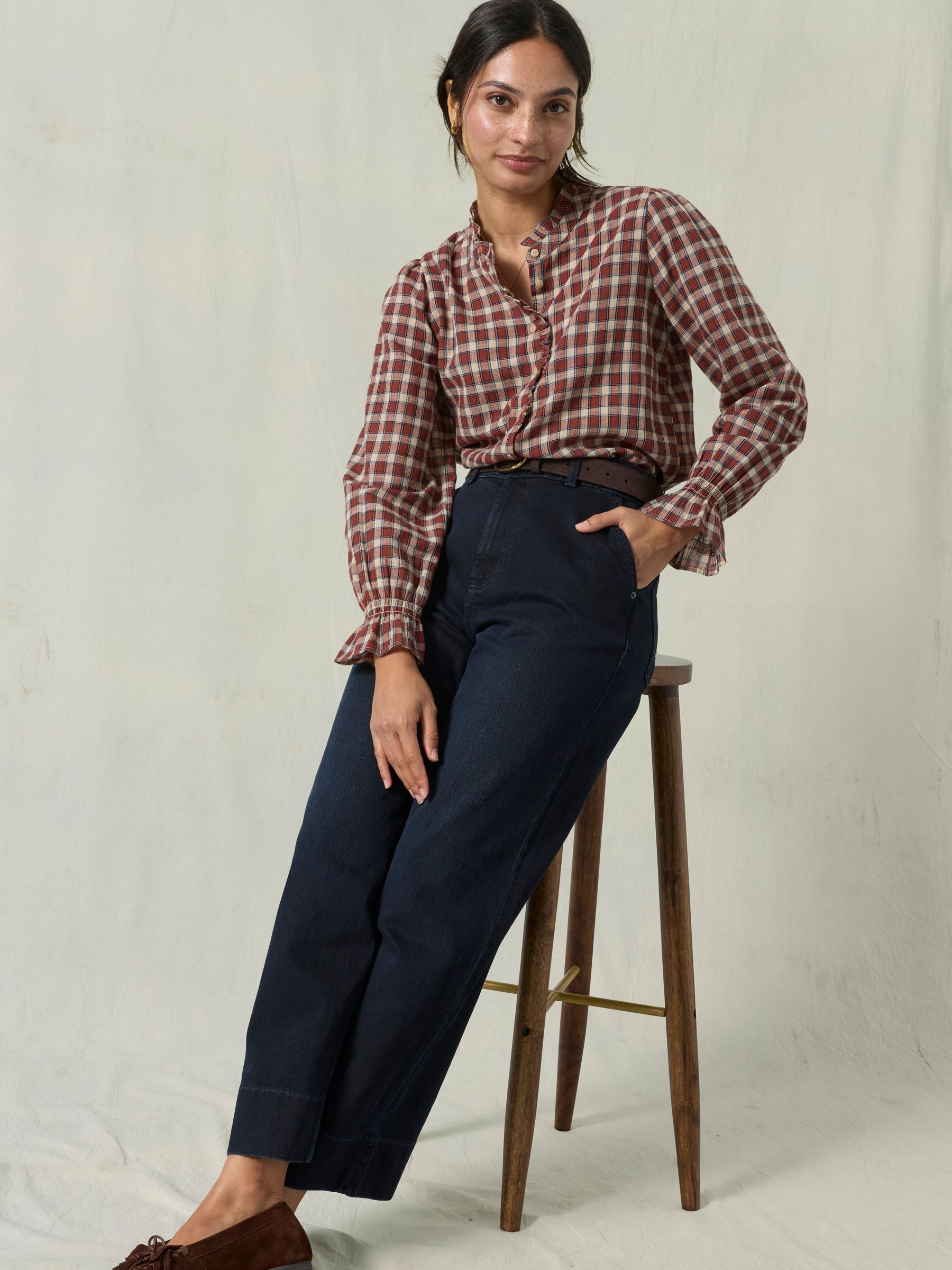 Hove Dark Teal Blue Wide Leg Jeans - Image 6 of 6