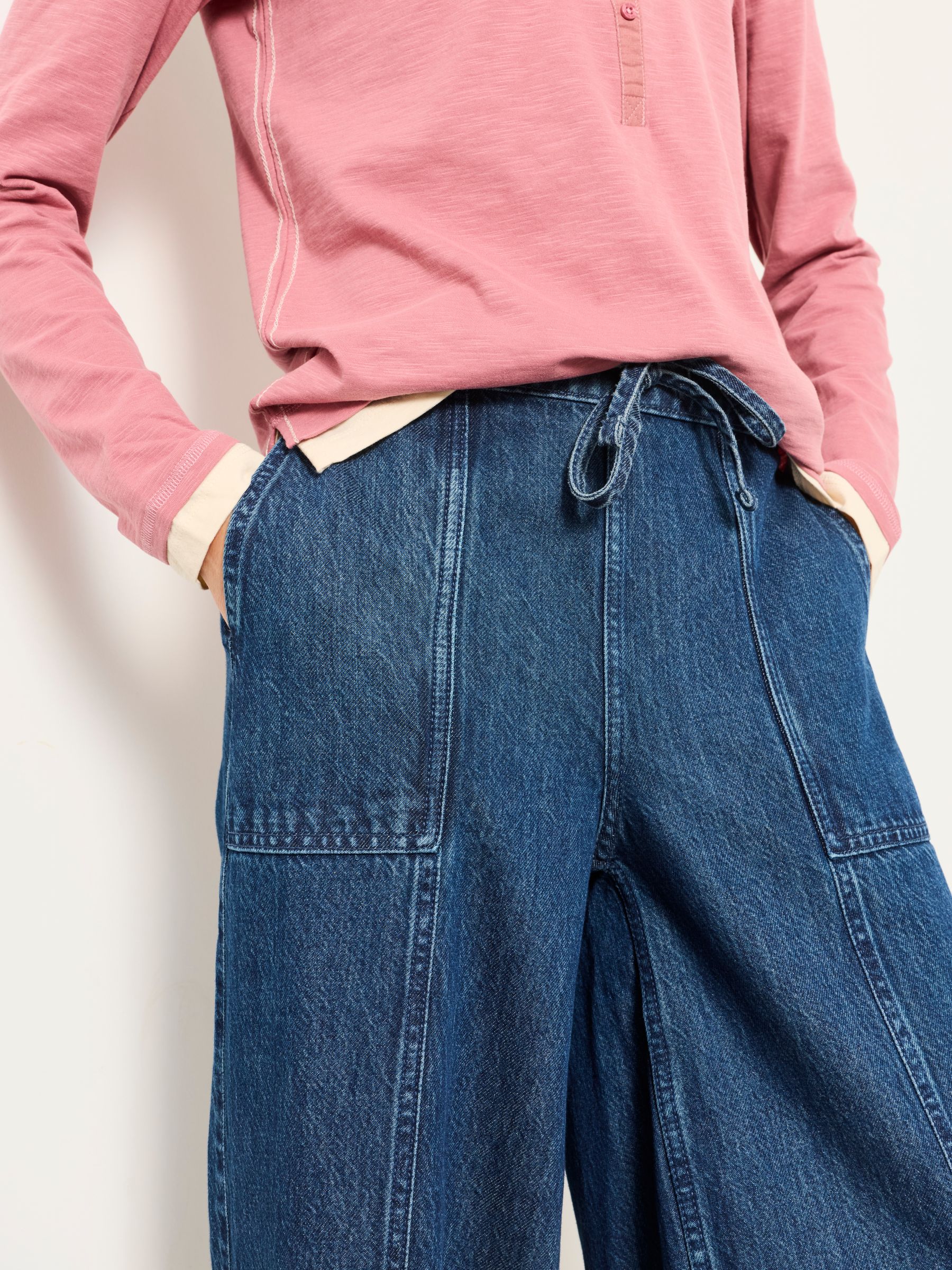 Alev Denim Dark Wash Drawstring Jeans - Image 3 of 5