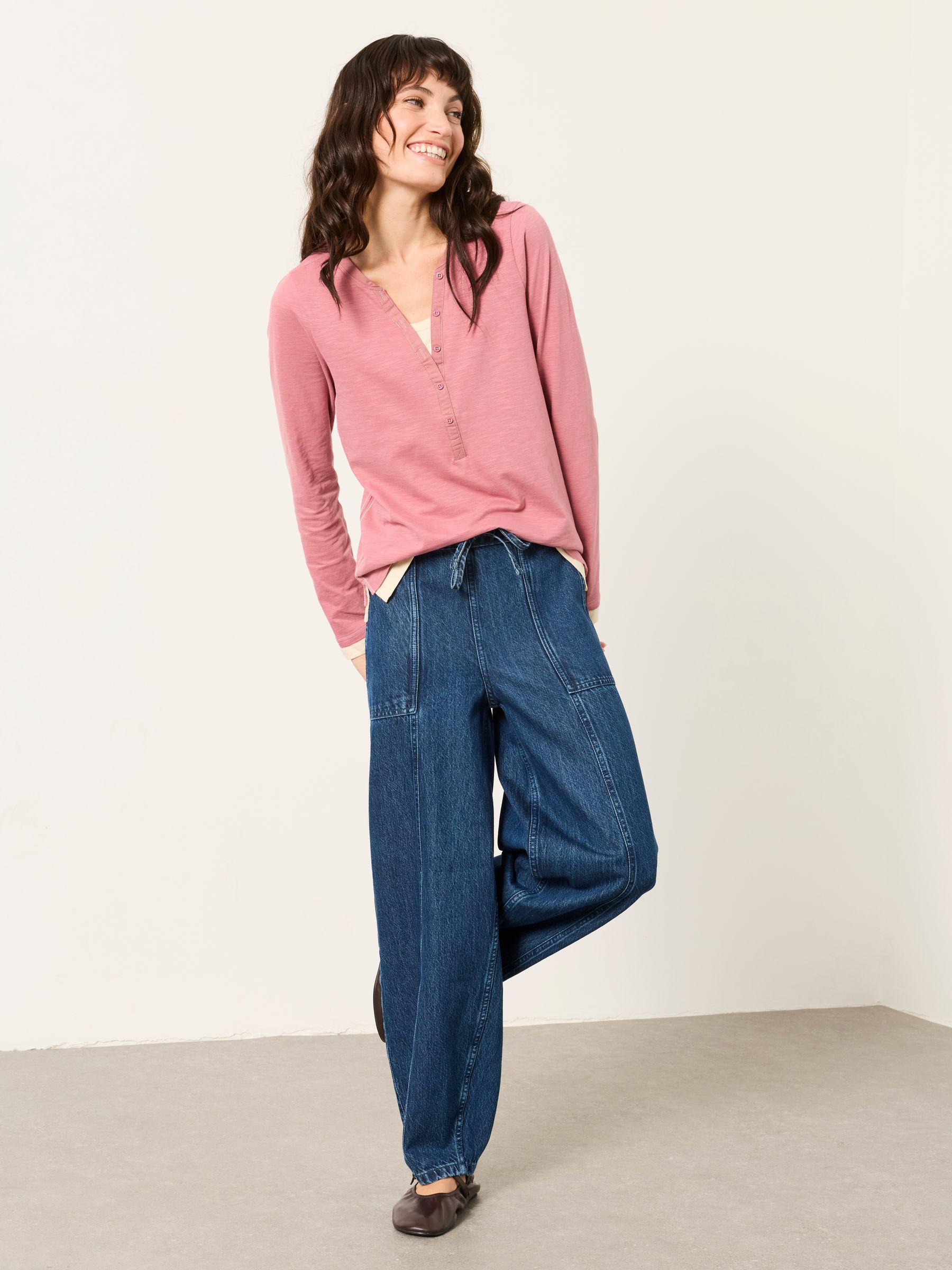 Alev Denim Dark Wash Drawstring Jeans - Image 4 of 5