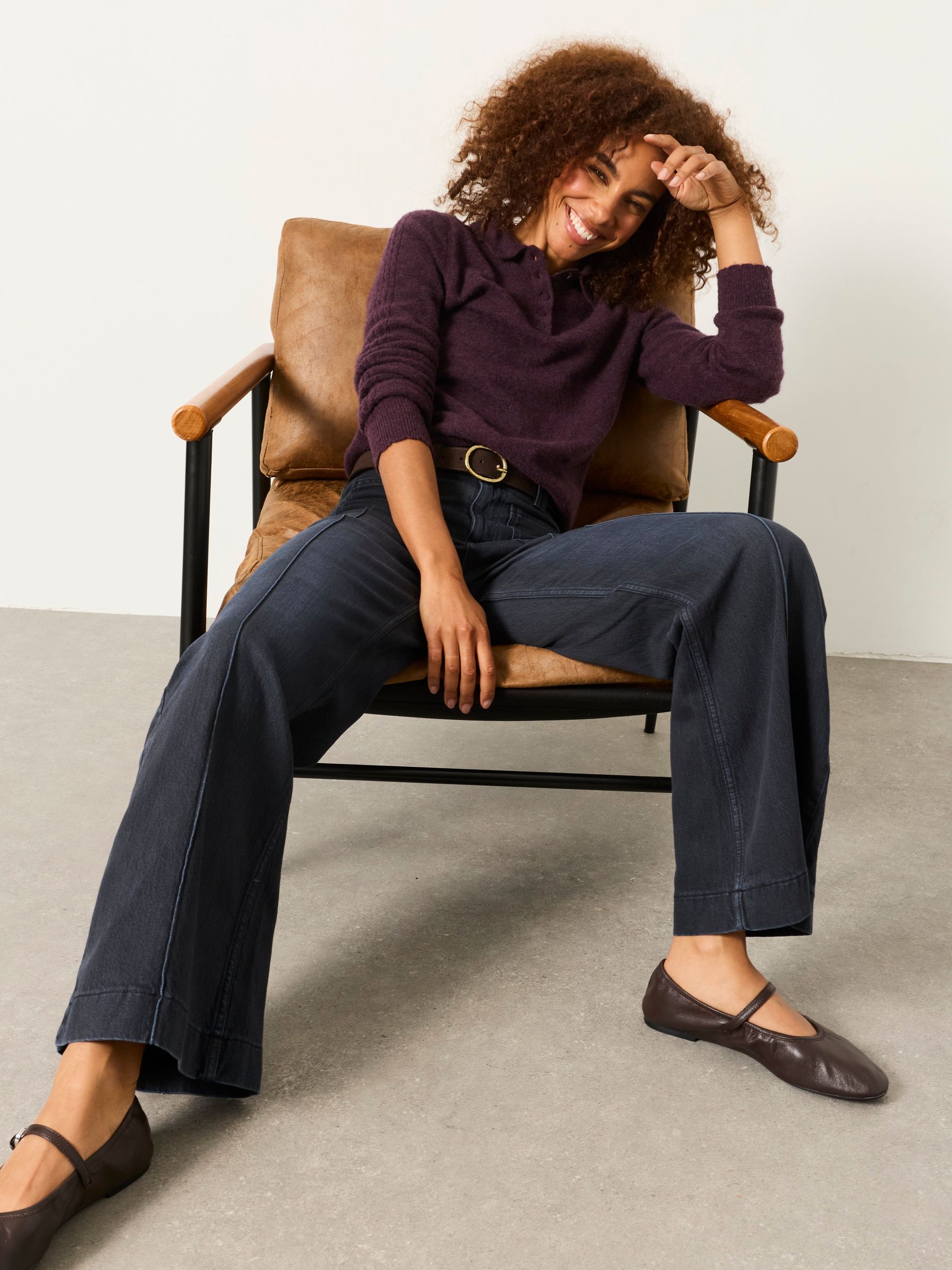 Blue Ink Patch Pocket Flare Jeans - Image 6 of 7