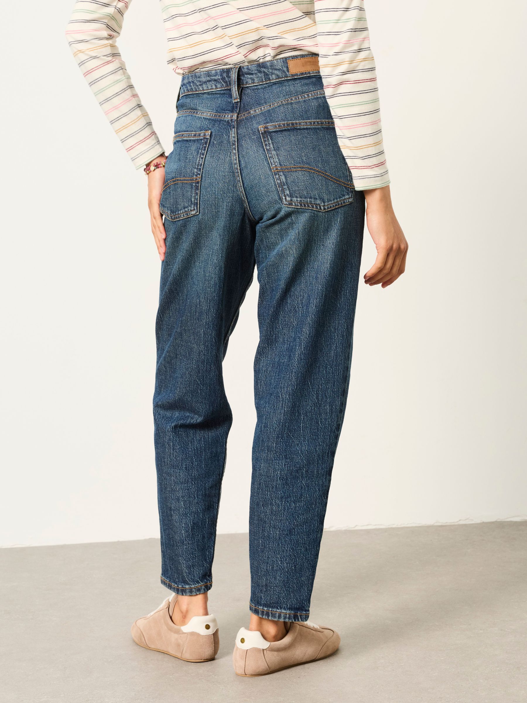 Marlow Dark Teal Blue Taper Leg Jeans - Image 3 of 6