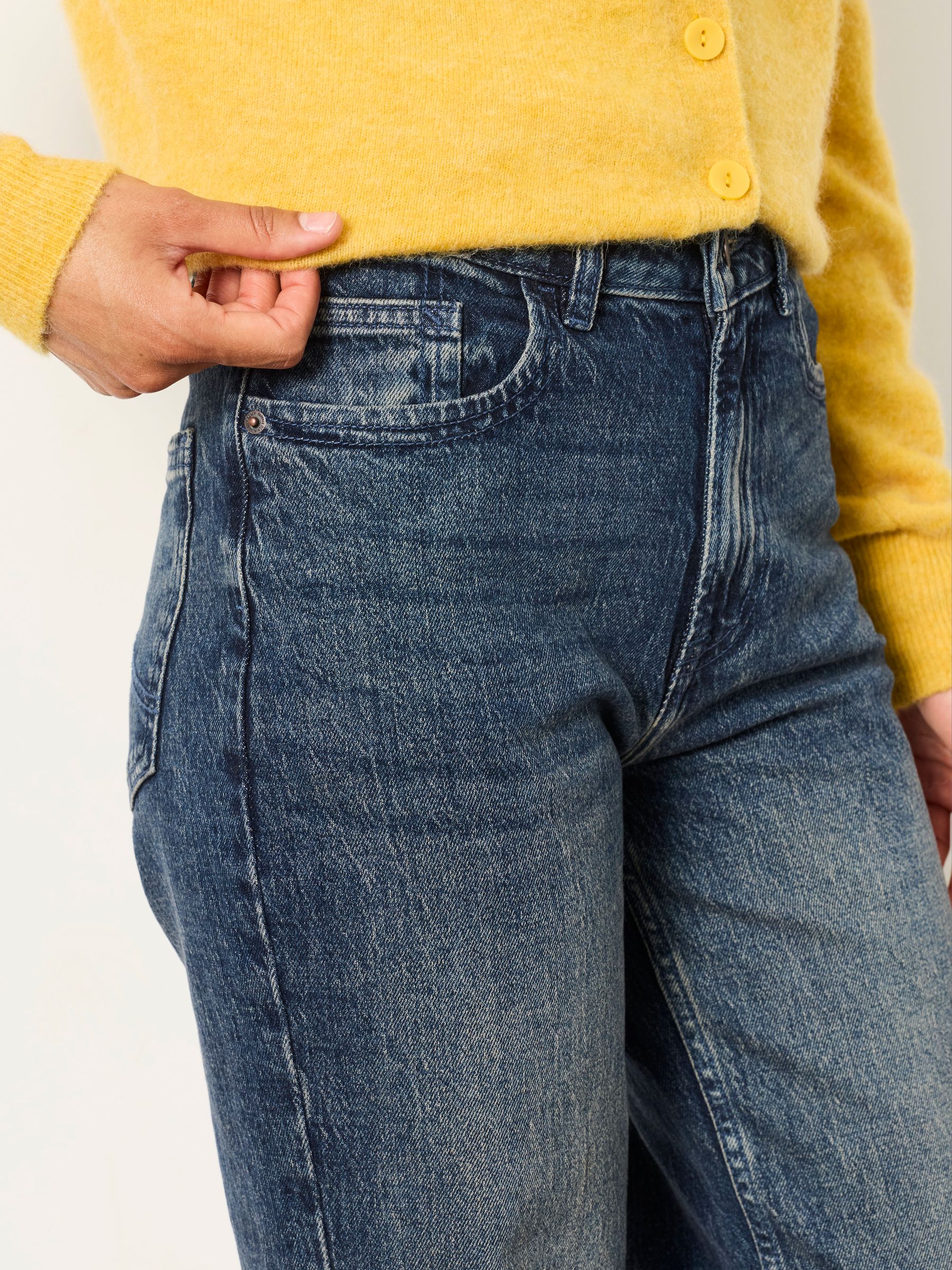 Filby Dark Teal Blue Relaxed Straight Jeans - Image 3 of 6