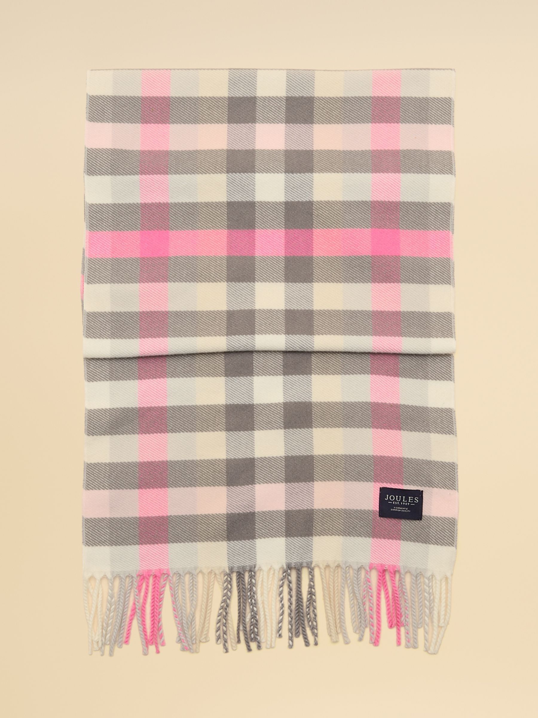 Langtree Pink & Grey Gingham Scarf - Image 5 of 6