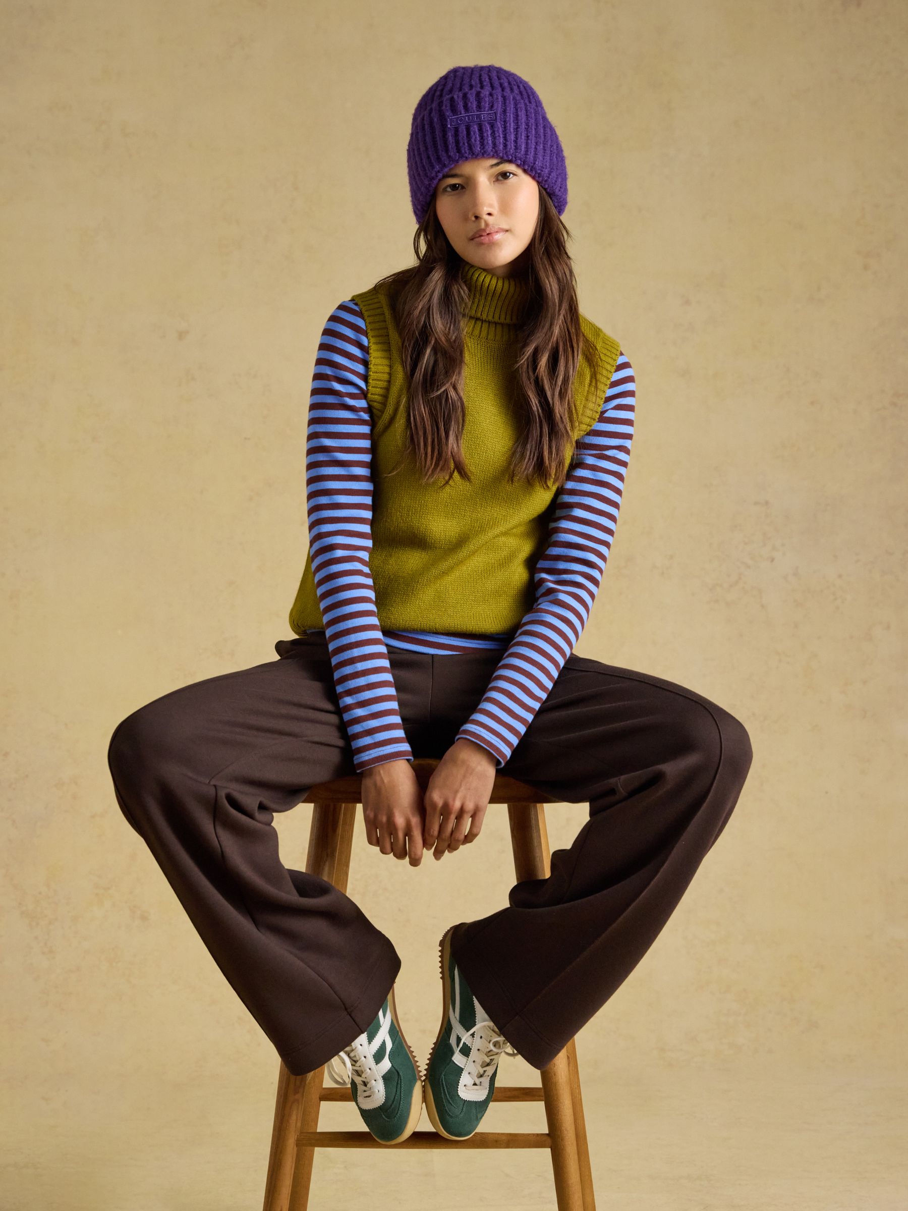 Chunky Purple Knitted Beanie - Image 2 of 6