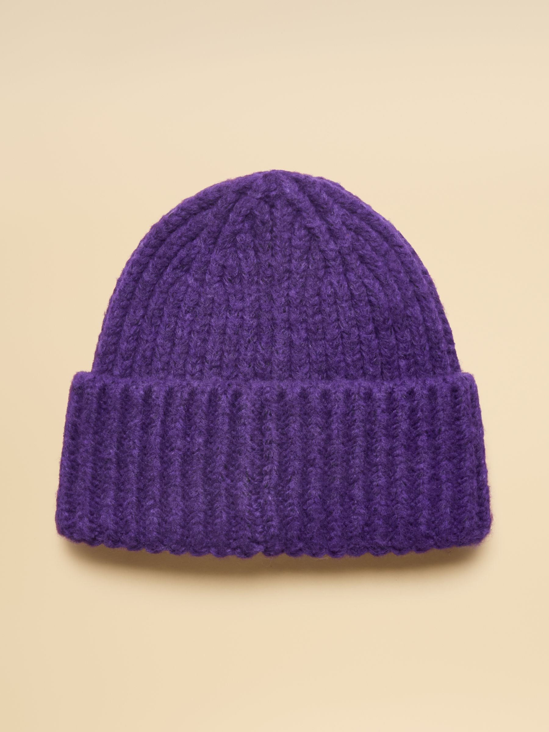 Chunky Purple Knitted Beanie - Image 5 of 6