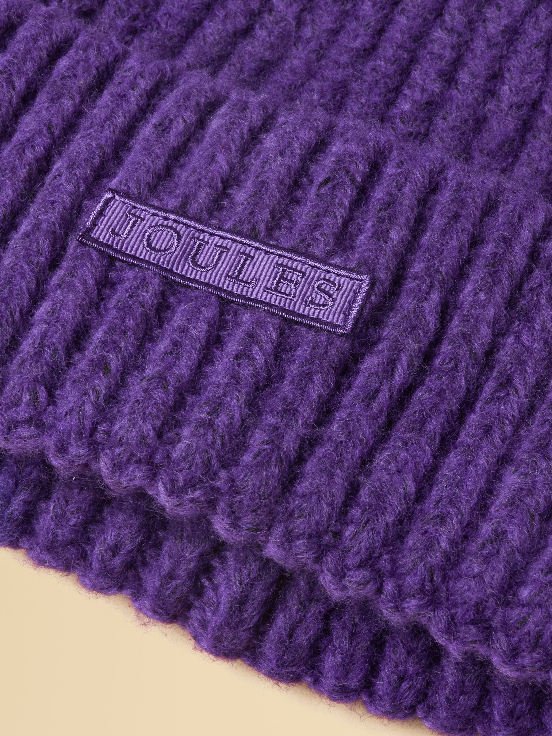 Chunky Purple Knitted Beanie - Image 6 of 6