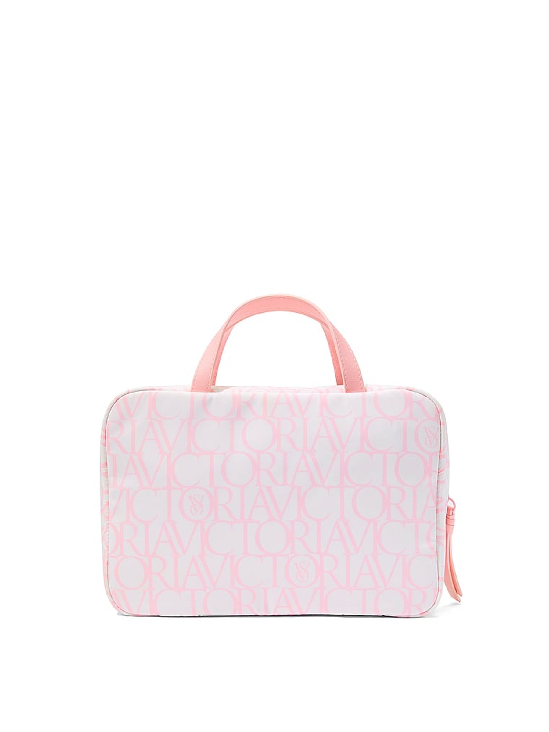 Pink Victoria Script Jetsetter Hanging Make-Up Bag - Image 2 of 2