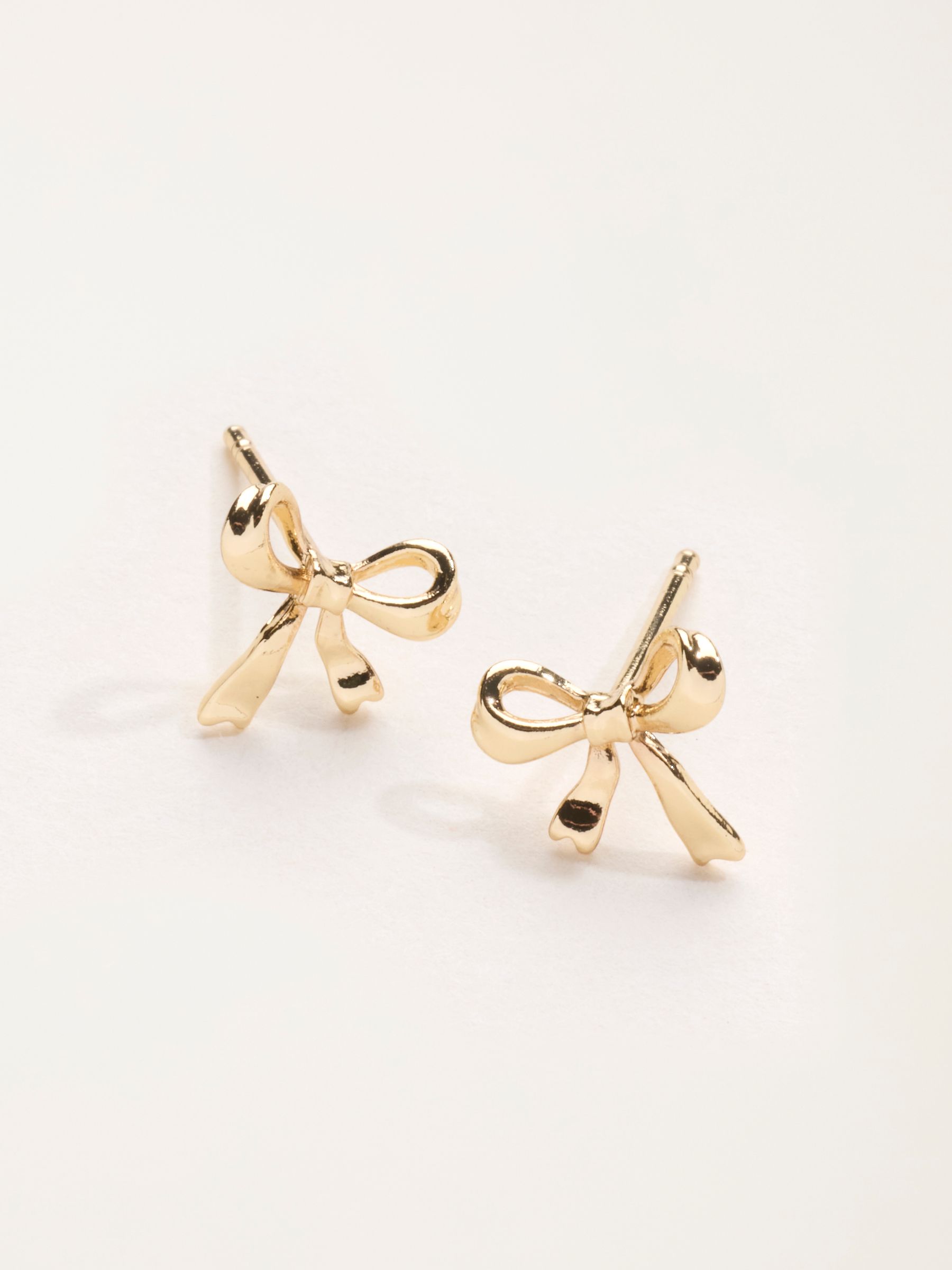 Bow Stud Earrings in Gold Tone - Image 4 of 5