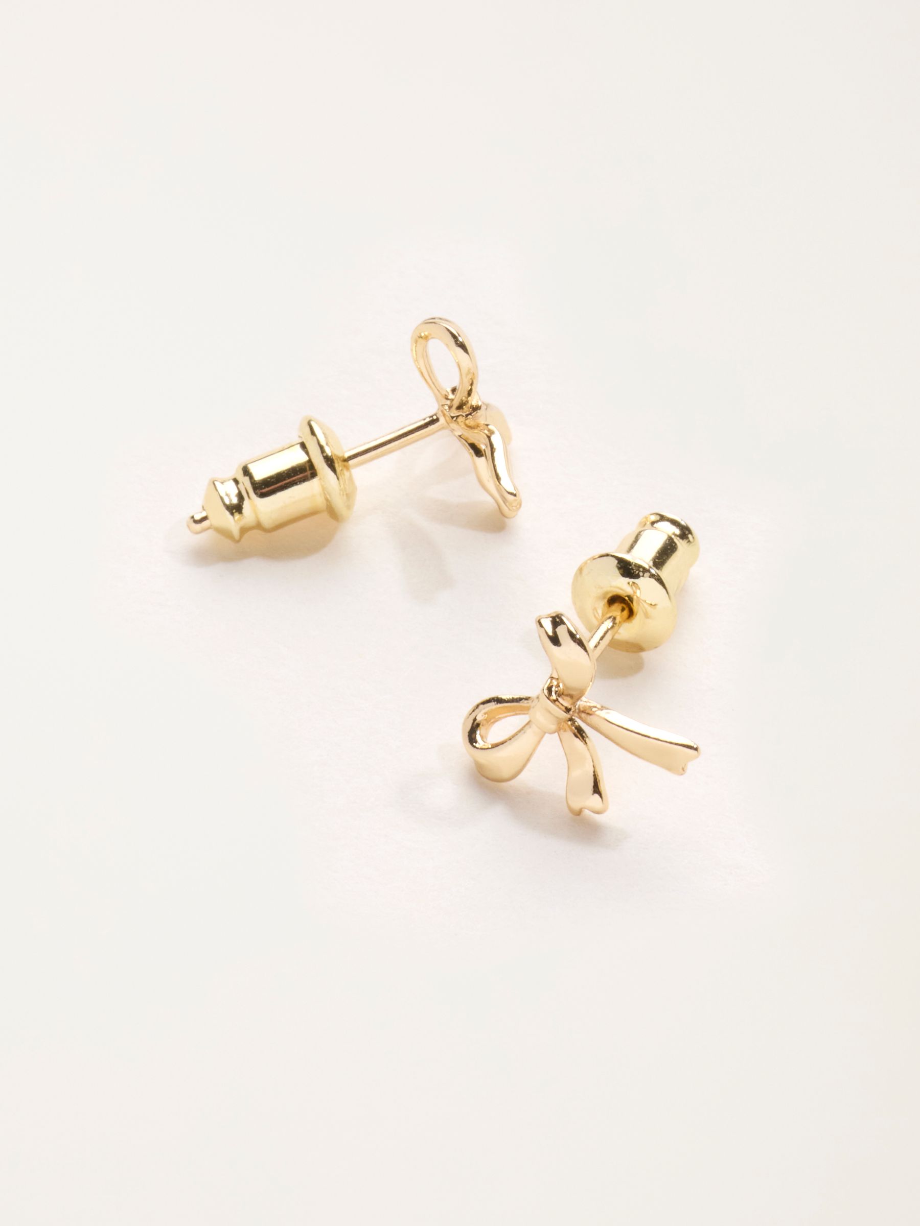 Bow Stud Earrings in Gold Tone - Image 5 of 5