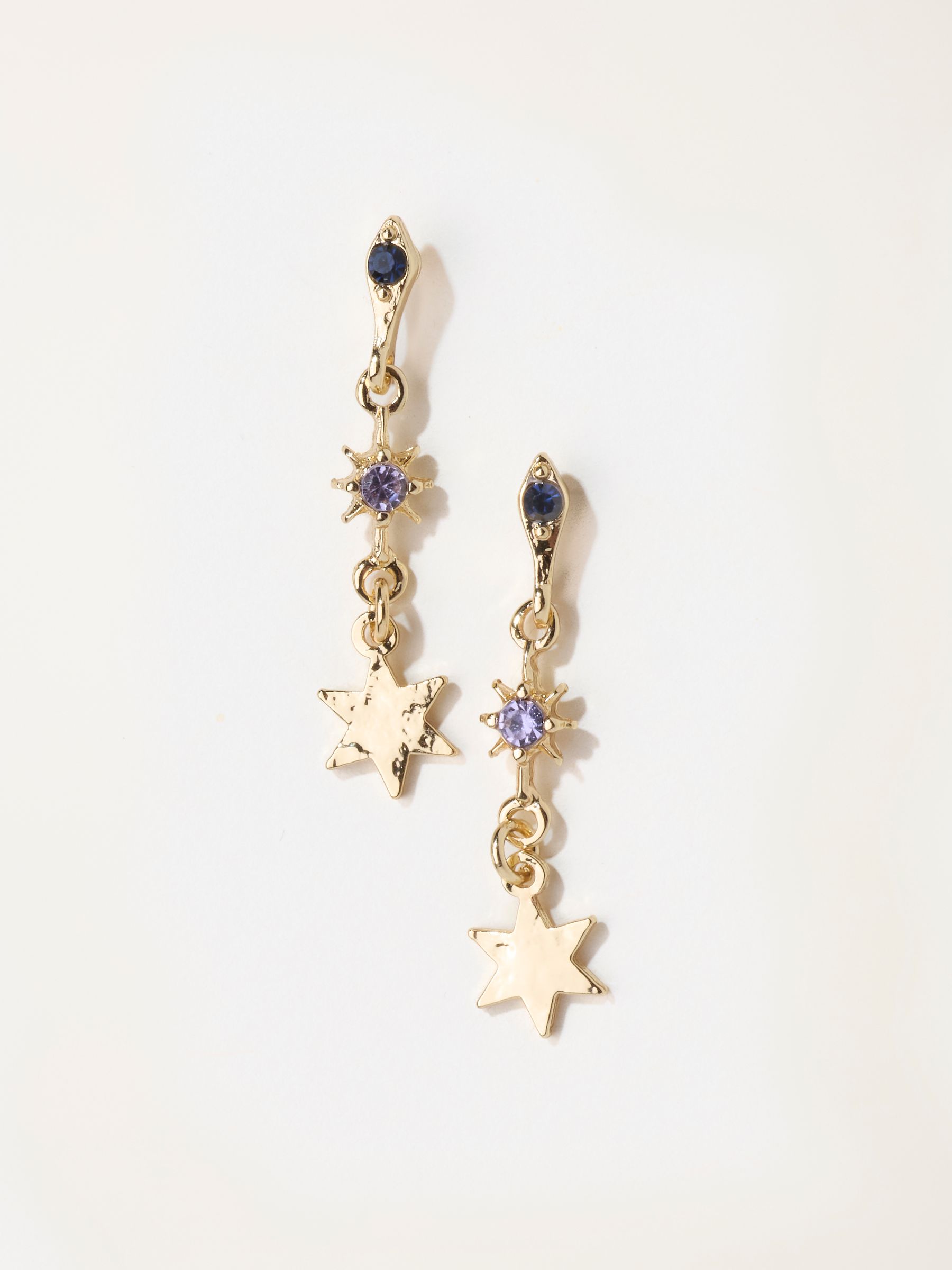 Star Gem Drop Earrings in Gold Tone - Image 1 of 2