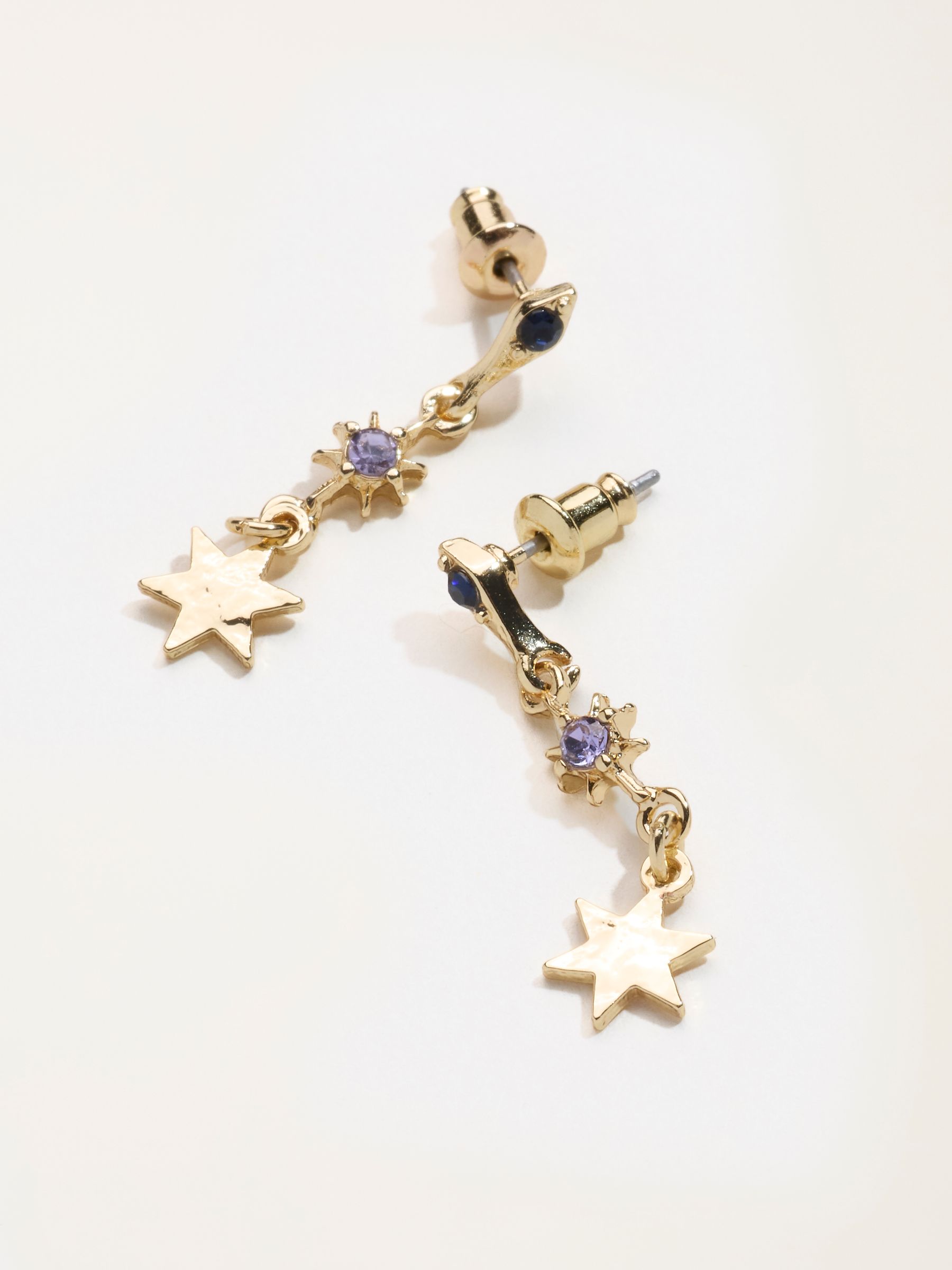 Star Gem Drop Earrings in Gold Tone - Image 3 of 3