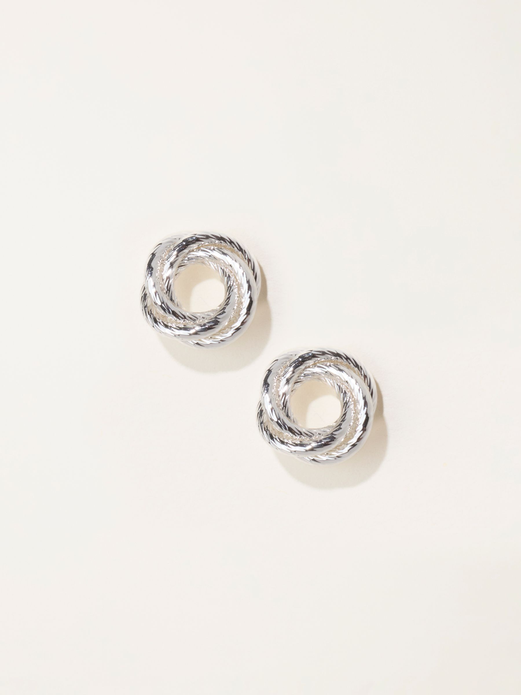 Twist Stud Earrings in Silver Tone - Image 1 of 2