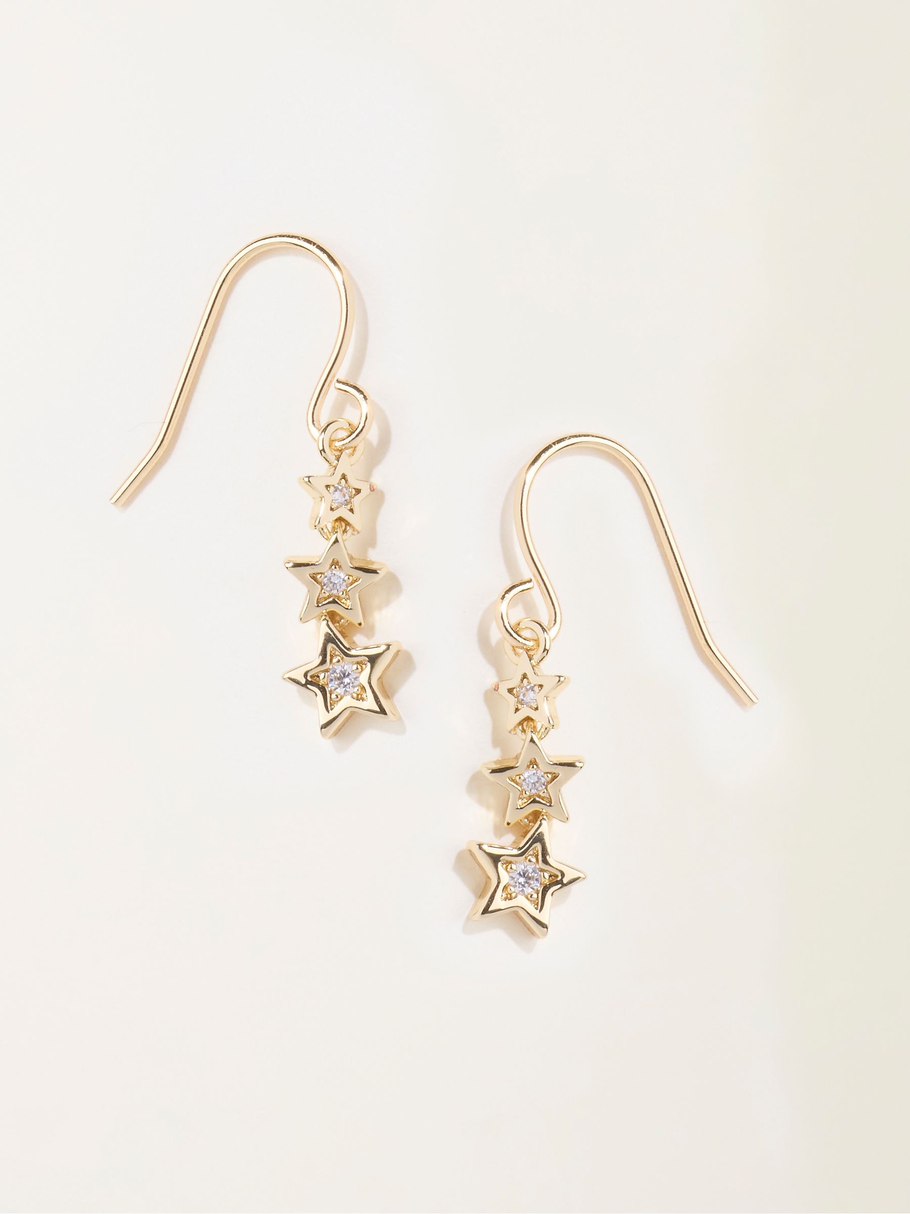 Trio Star Drop Earrings in Gold Tone - Image 3 of 4