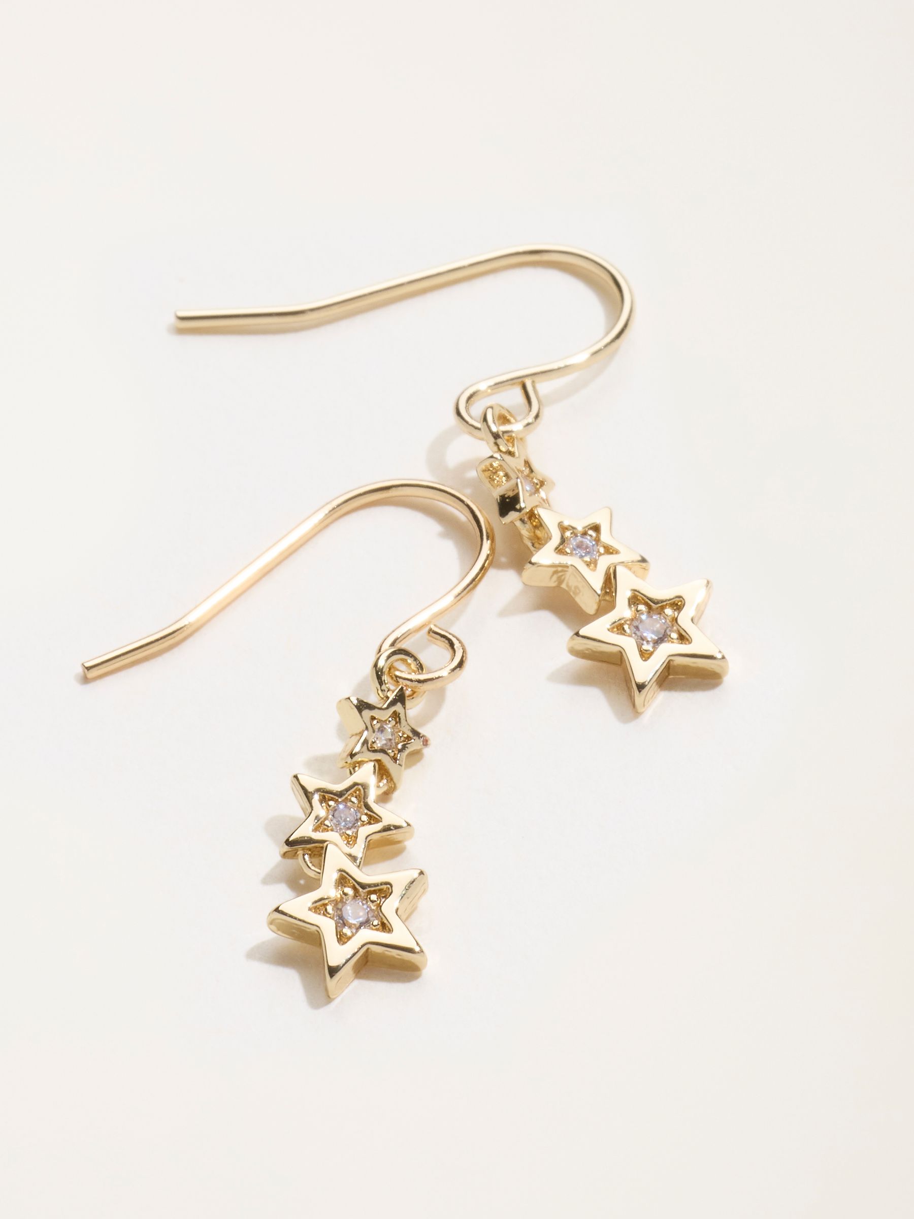 Trio Star Drop Earrings in Gold Tone - Image 4 of 4