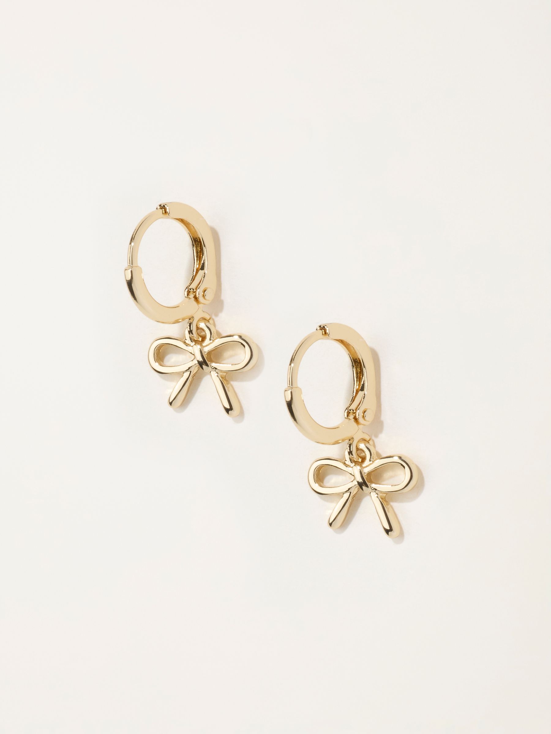Bow Drop Earrings in Gold Tone - Image 2 of 3 Bow Drop Earrings in Gold Tone - Image 2 of 3