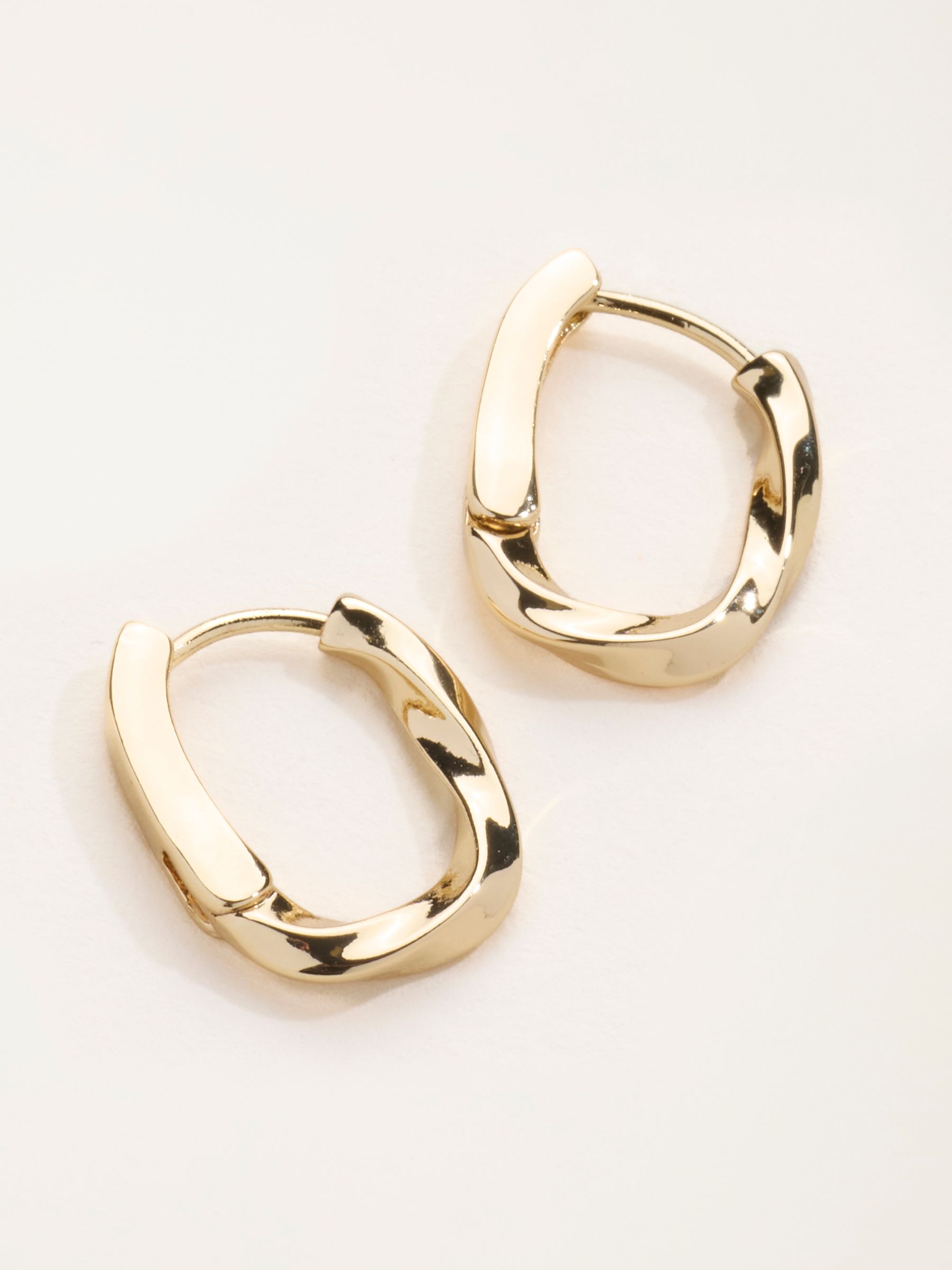 Twist Hoop Earrings in Gold Tone - Image 2 of 3 Twist Hoop Earrings in Gold Tone - Image 2 of 3
