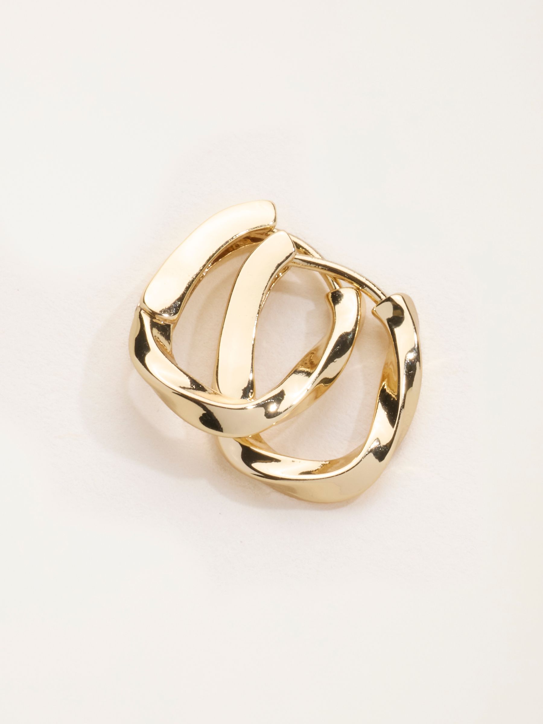 Twist Hoop Earrings in Gold Tone - Image 3 of 3