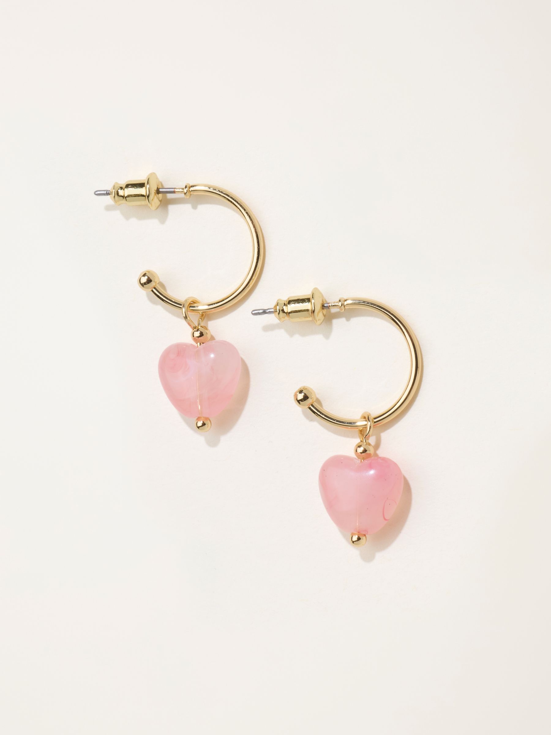 Heart Drop Earrings in Gold Tone - Image 1 of 2