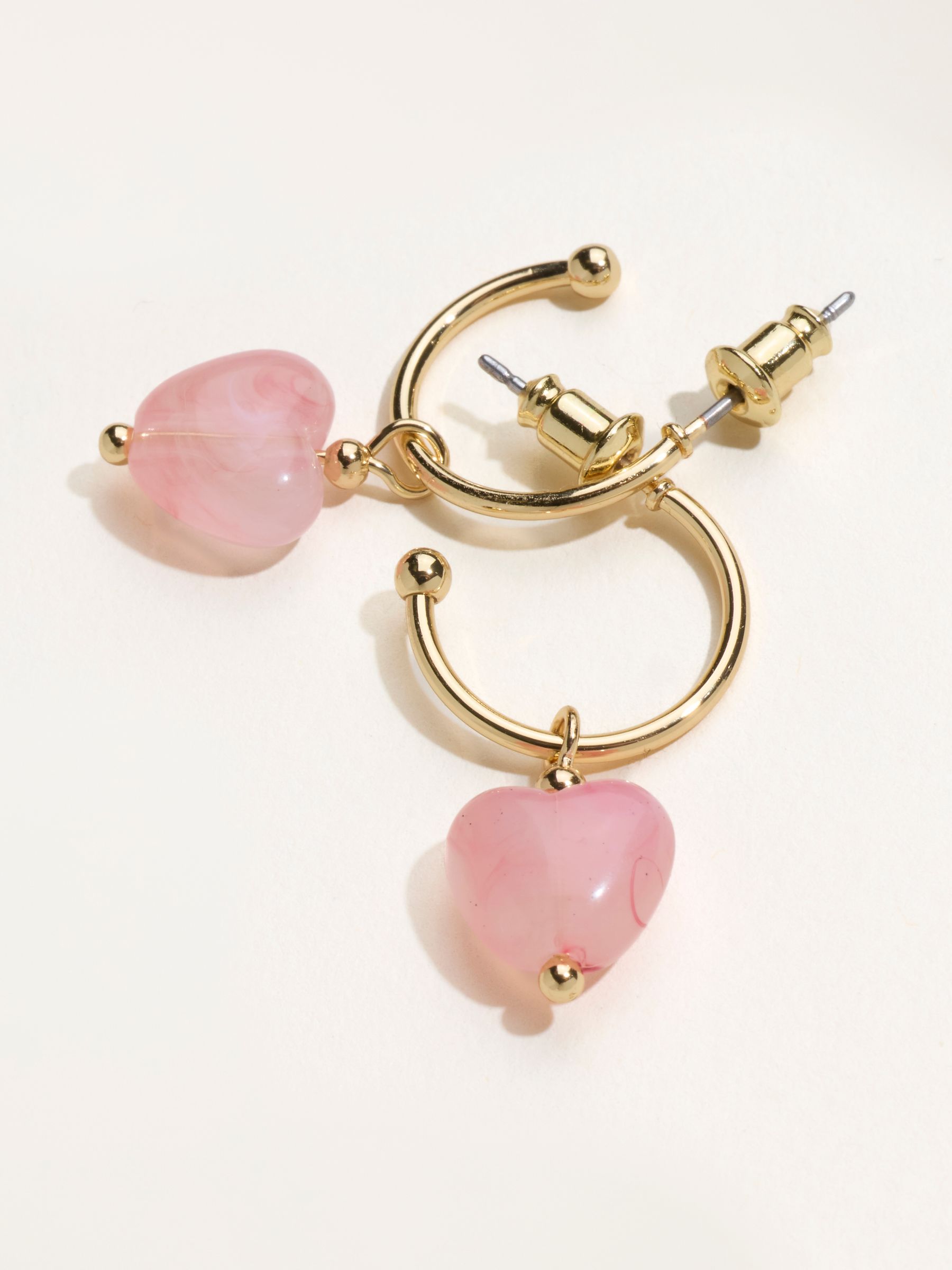 Heart Drop Earrings in Gold Tone - Image 3 of 3