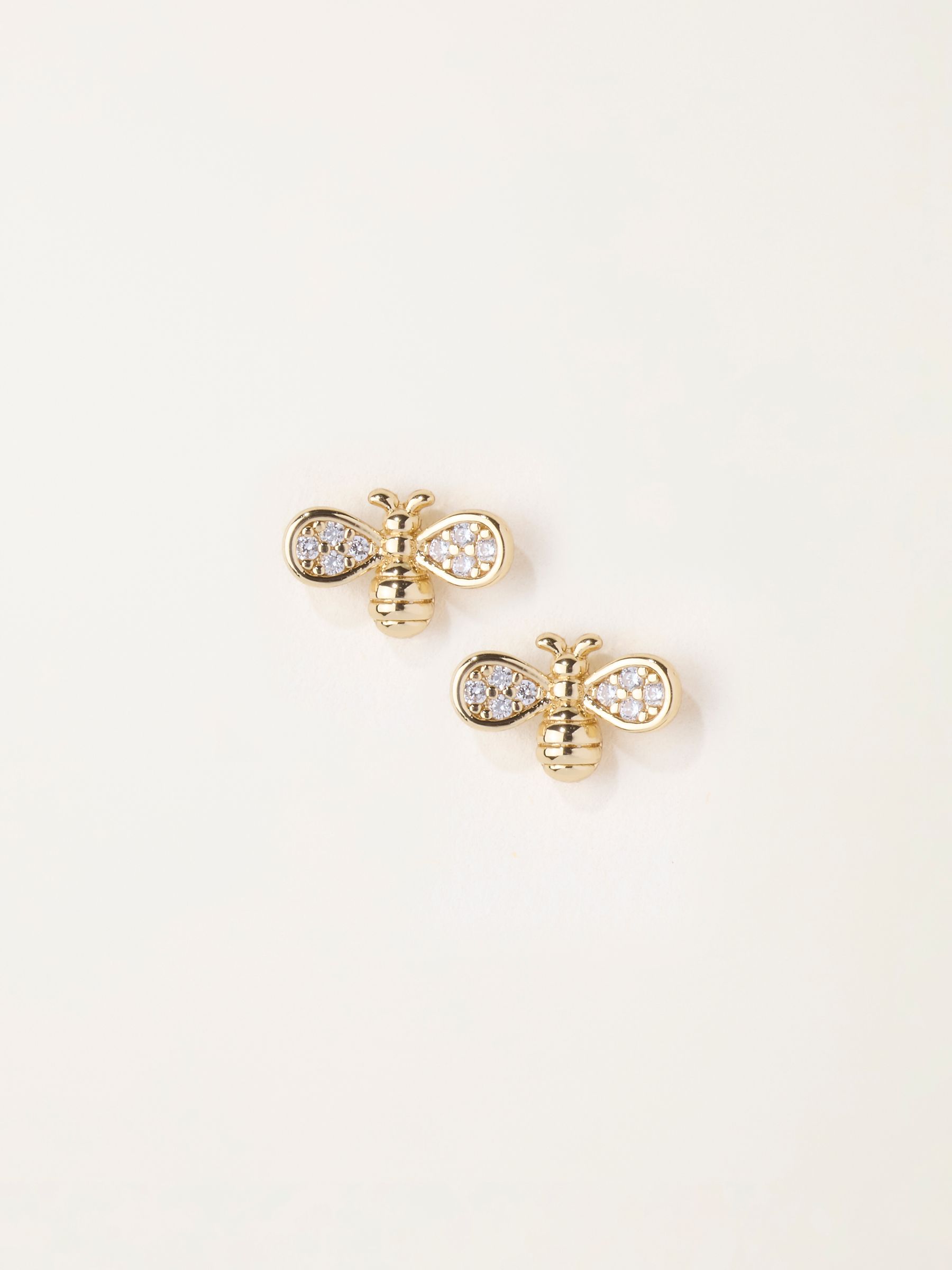 Gold Tone Bee Stud Earrings - Image 2 of 3