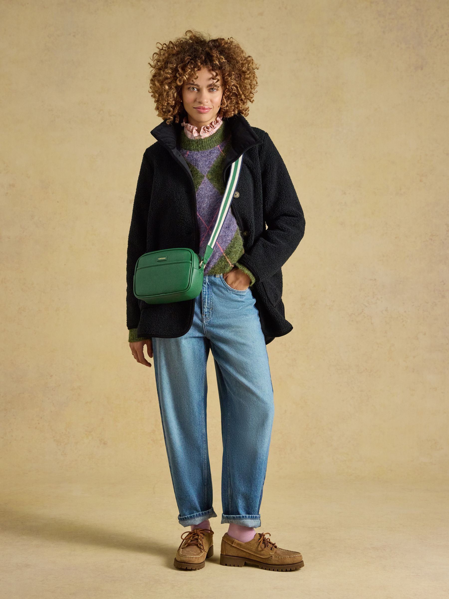 Sadie Black Longline Button Through Fleece Jacket - Image 5 of 9