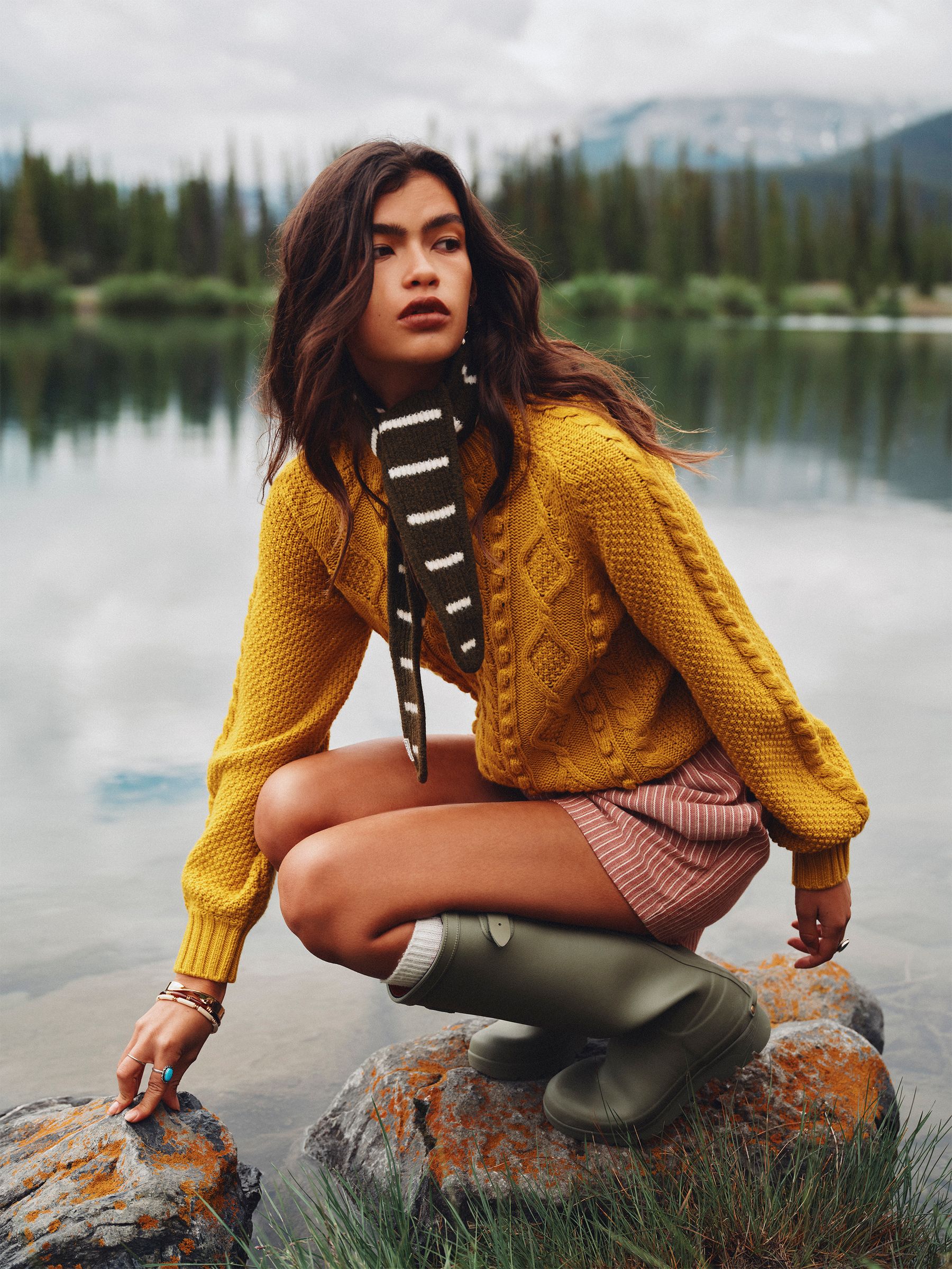 Rafferty Gold Cable Knit Crew Neck Jumper - Image 2 of 10 Rafferty Gold Cable Knit Crew Neck Jumper - Image 2 of 10