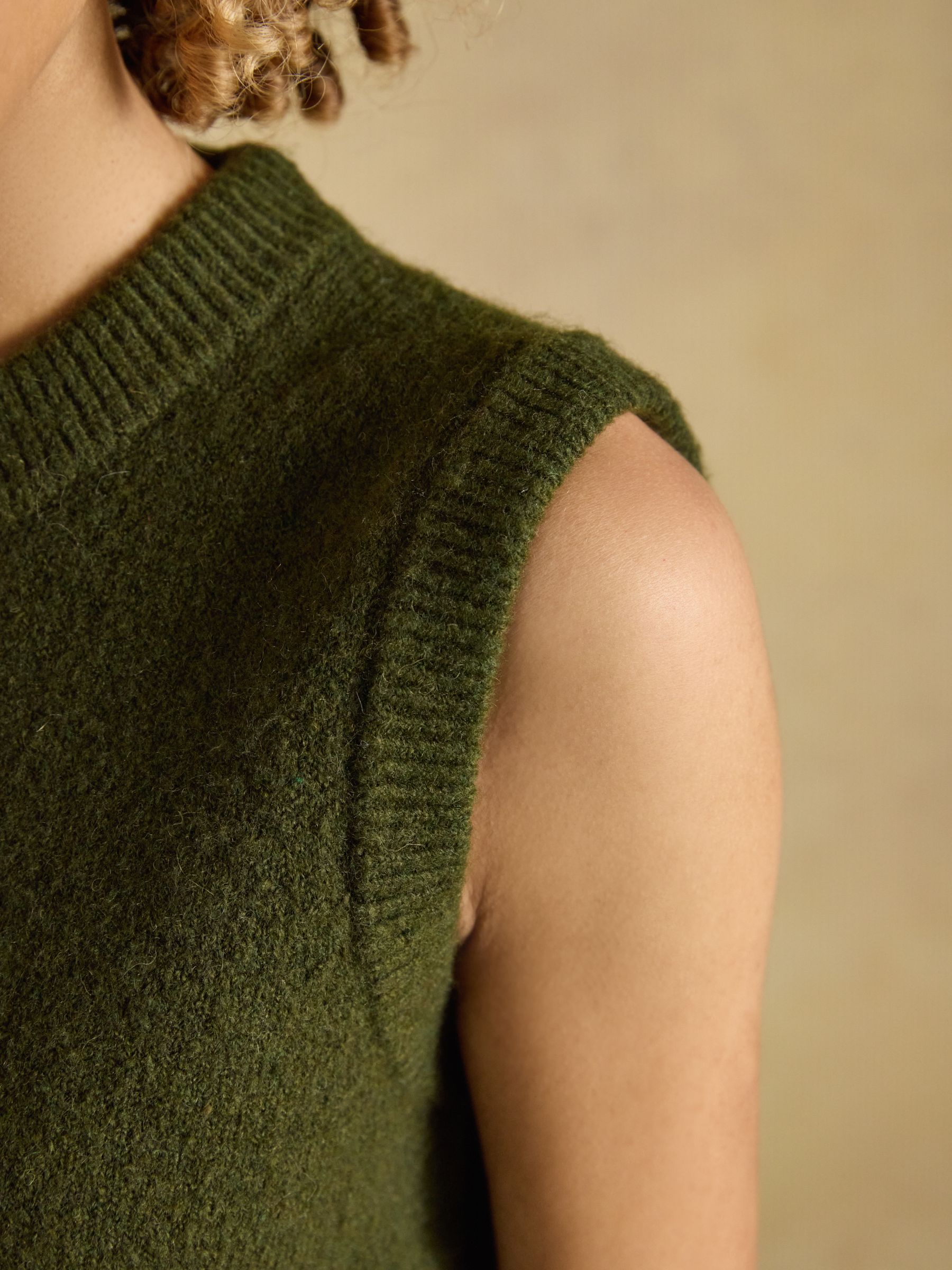 Holly Khaki Green Knitted Vest - Image 7 of 8