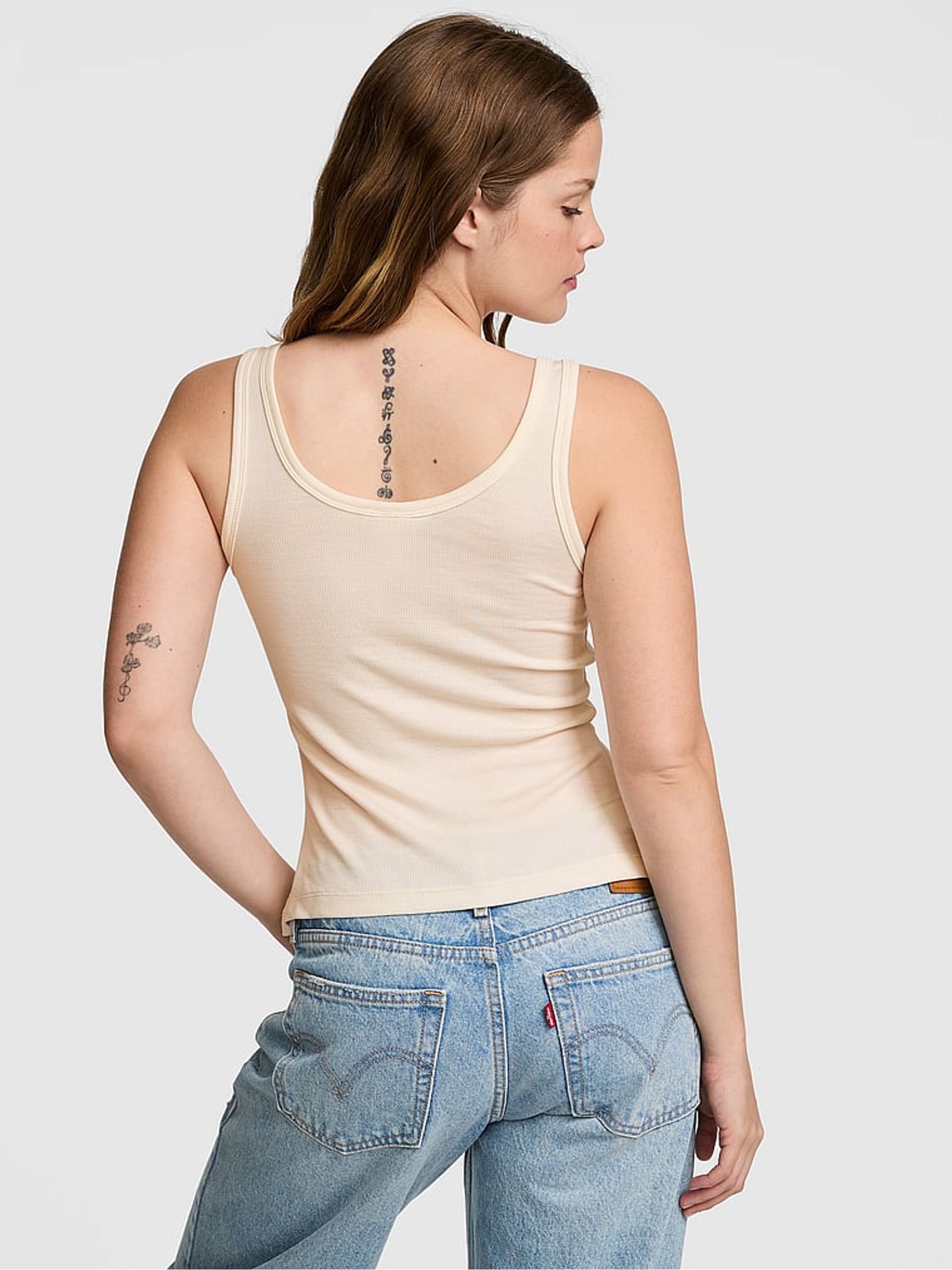 Winter White Button Up Tank Top - Image 2 of 2
