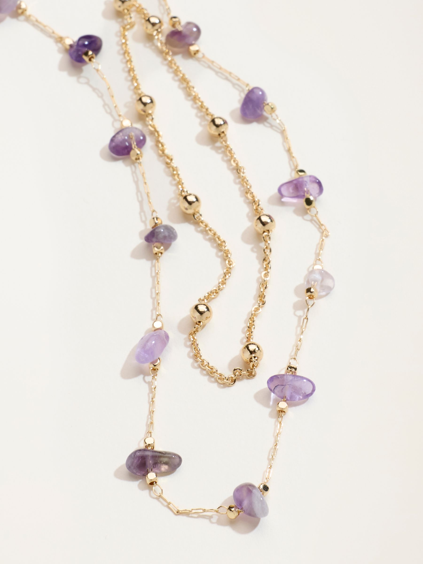 Layered Stone Necklace in Purple - Image 3 of 3