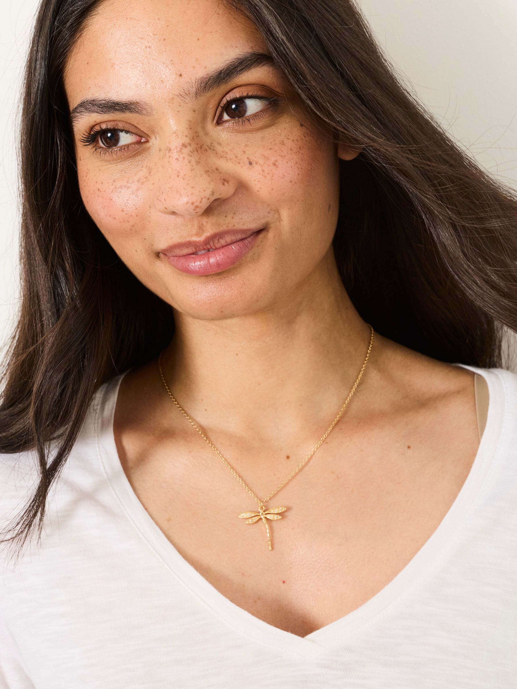 Gold Tone Dragonfly Necklace - Image 3 of 4