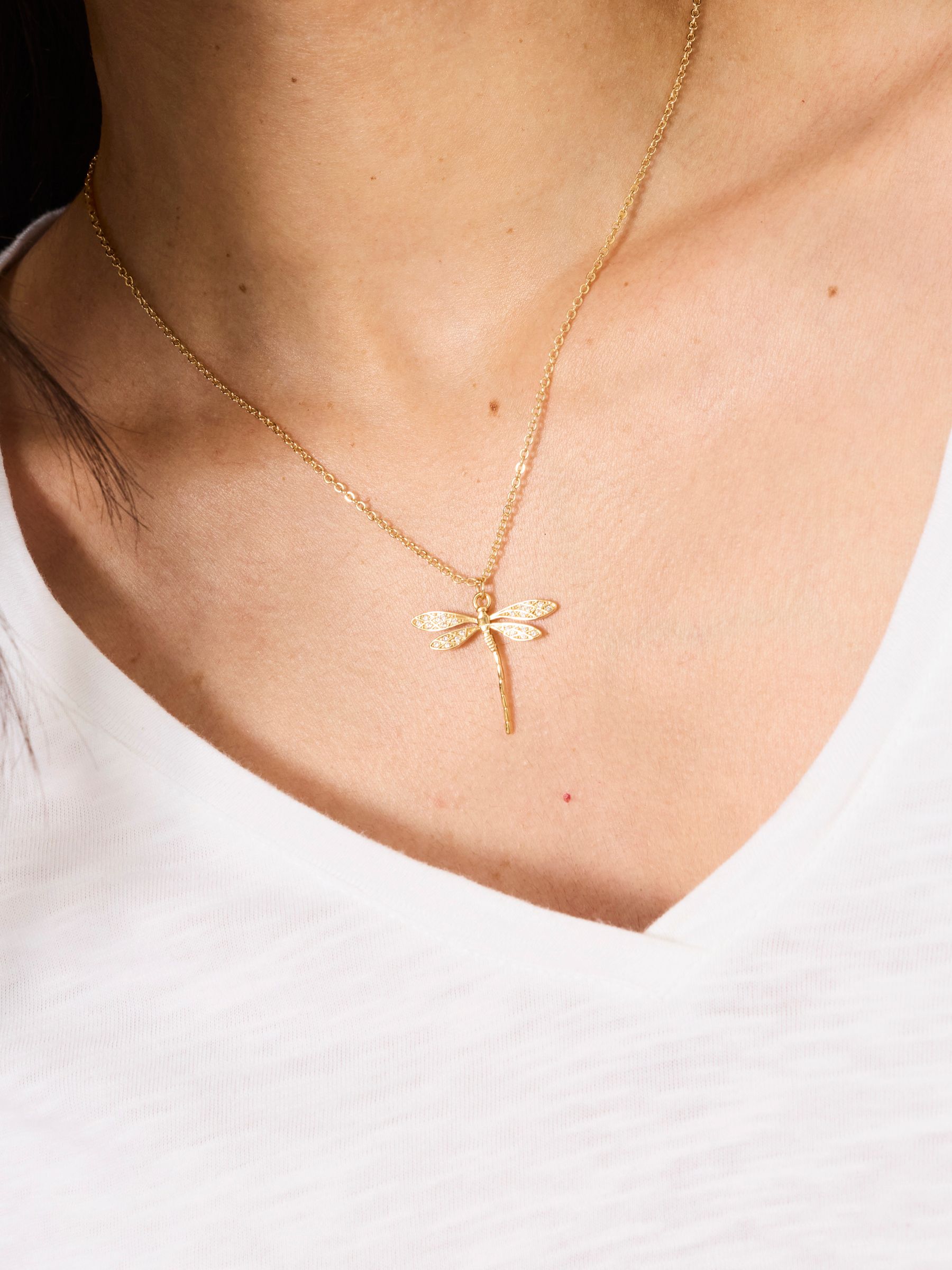 Gold Tone Dragonfly Necklace - Image 4 of 4