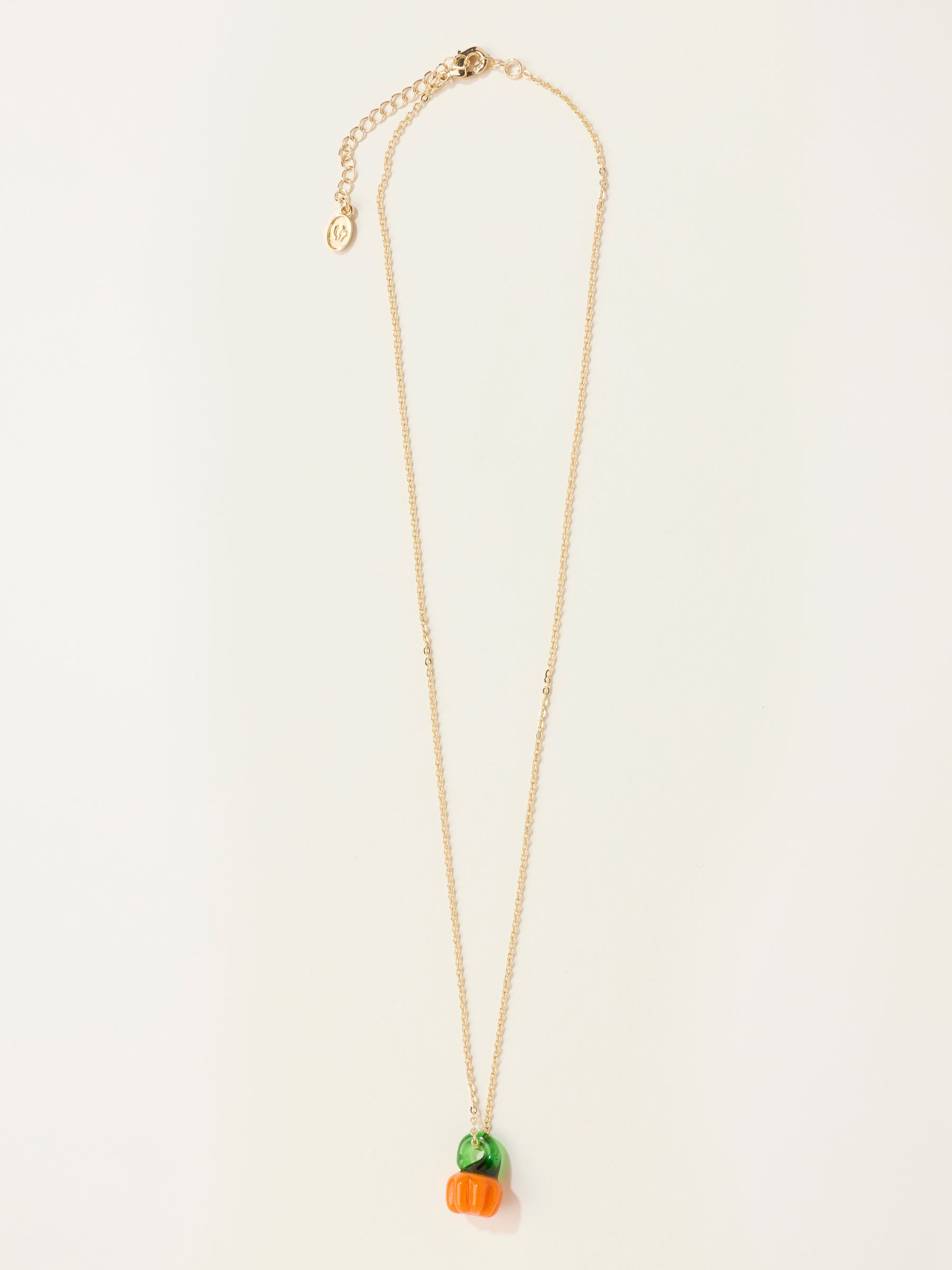 Gold Tone Halloween Pumpkin Necklace - Image 1 of 2