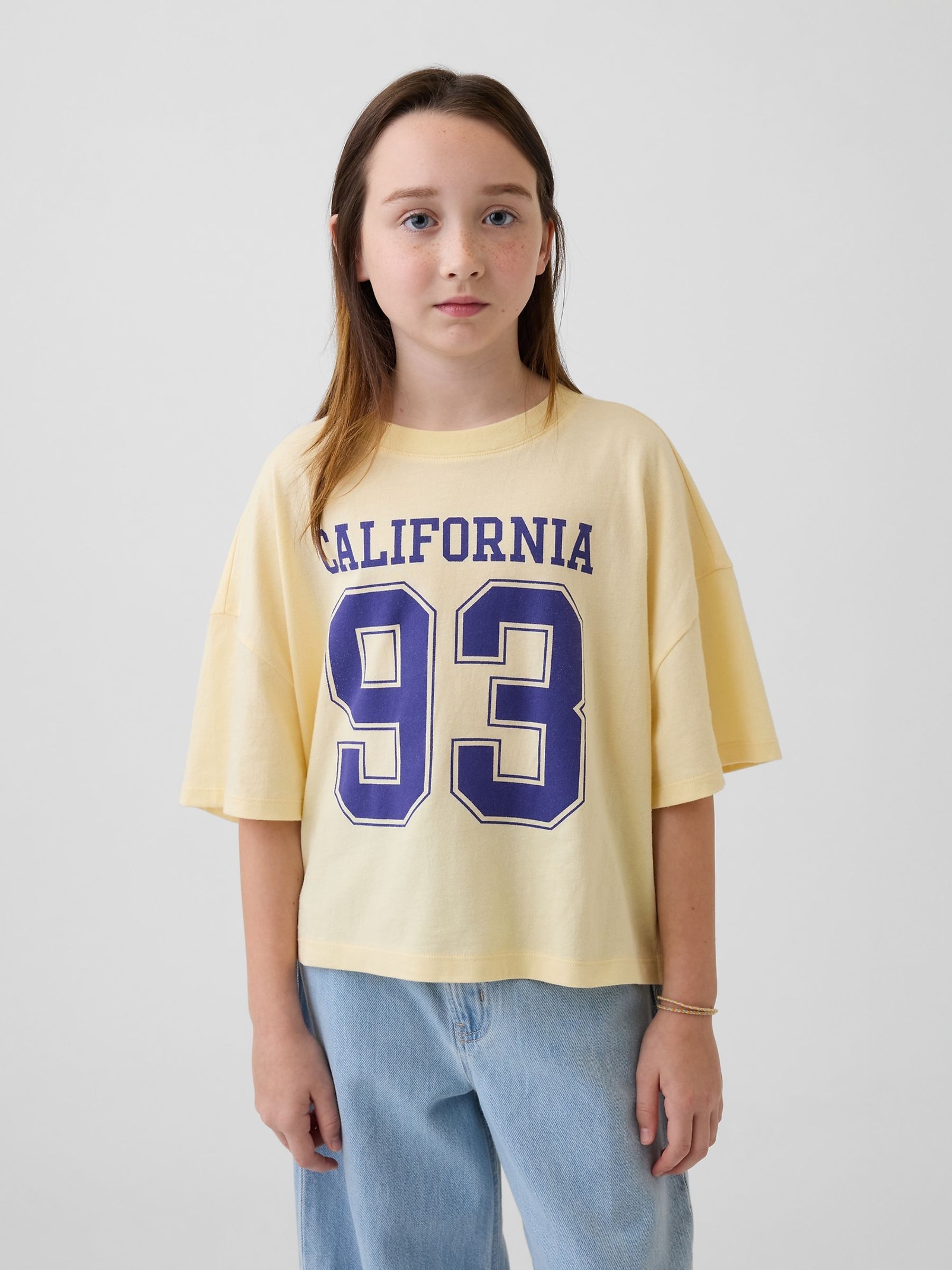Yellow California Oversized Graphic T-Shirt - Image 1 of 4