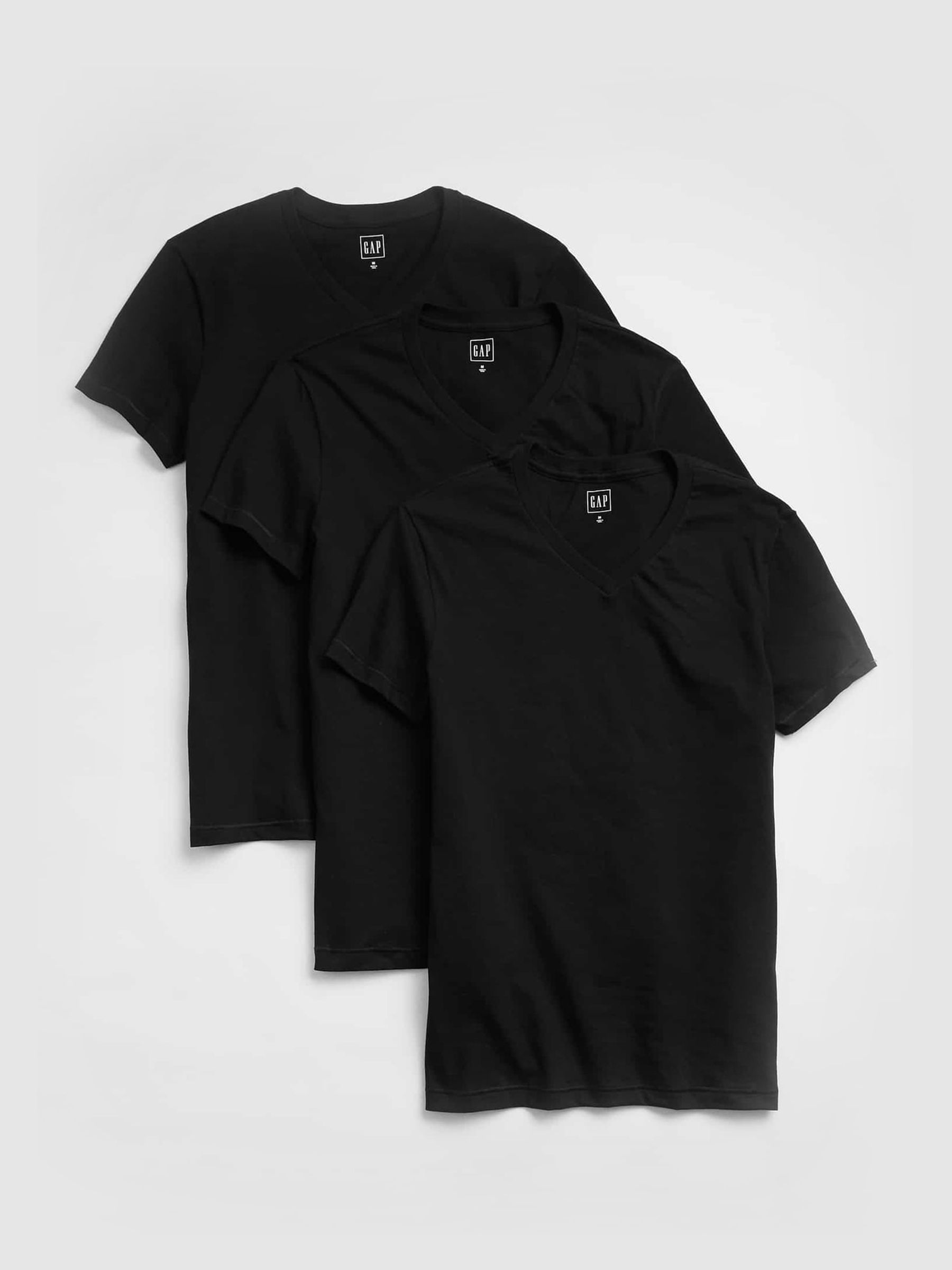Black V-Neck T-Shirts 3 Pack - Image 1 of 1