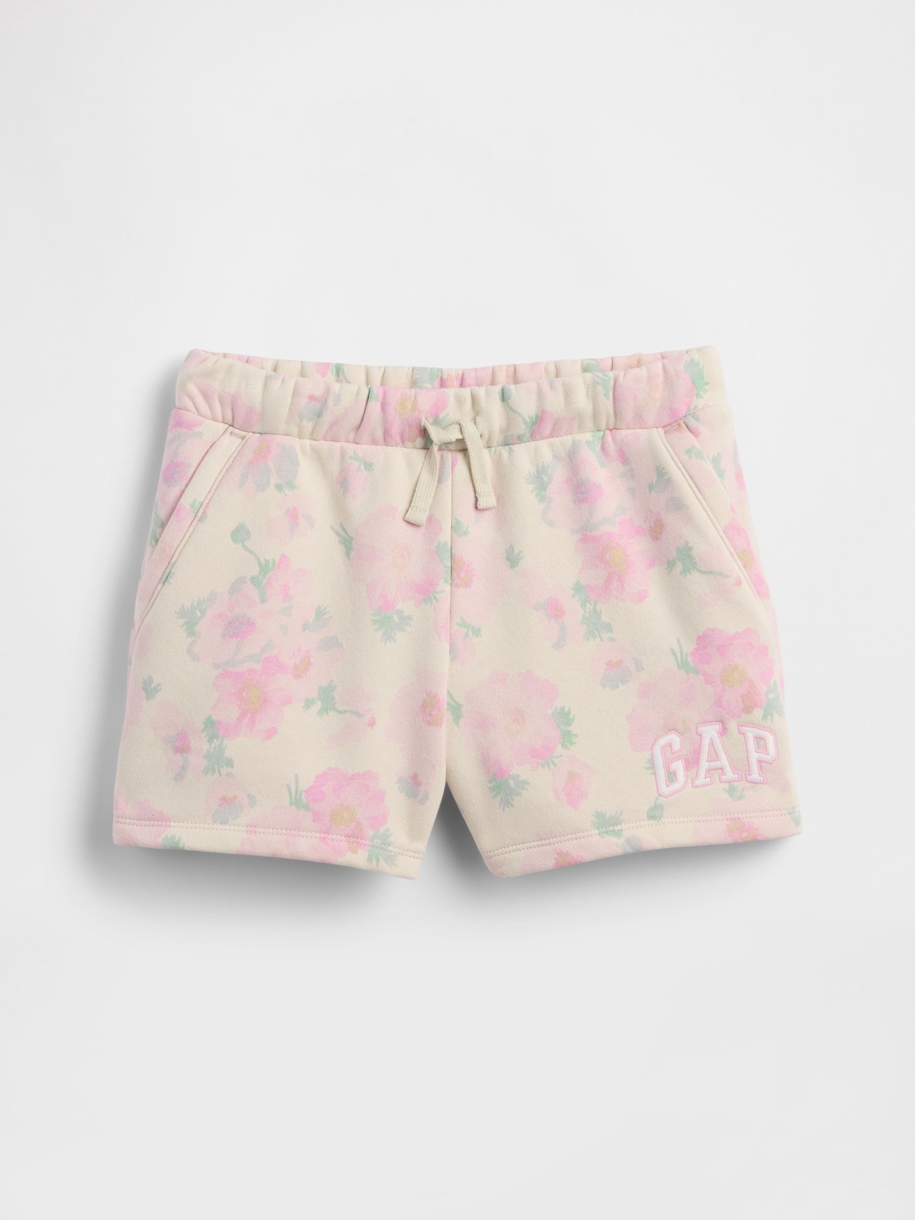 Pink Floral Logo Pull On Shorts - Image 1 of 2