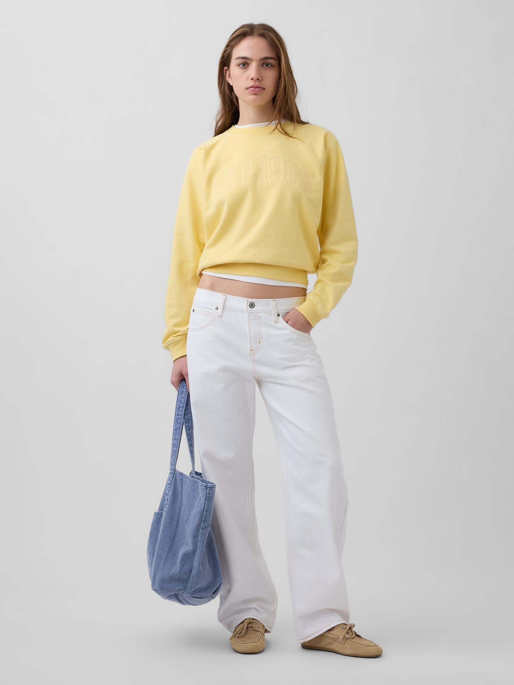 Yellow French Terry Raglan Logo Sweatshirt - Image 3 of 4