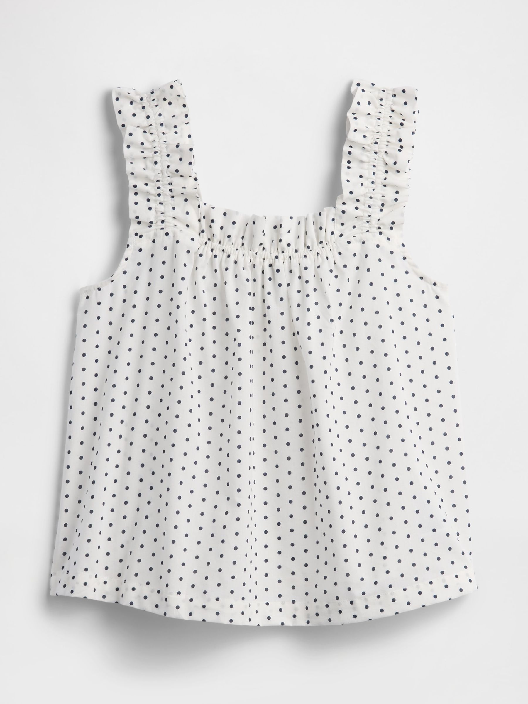 White Spotted Ruffle Poplin Pyjama Top - Image 4 of 5