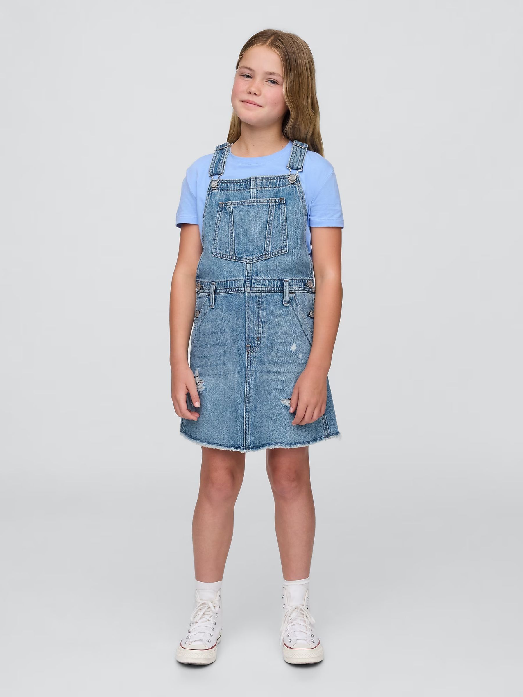 Blue Denim Pinafore Dress - Image 1 of 5
