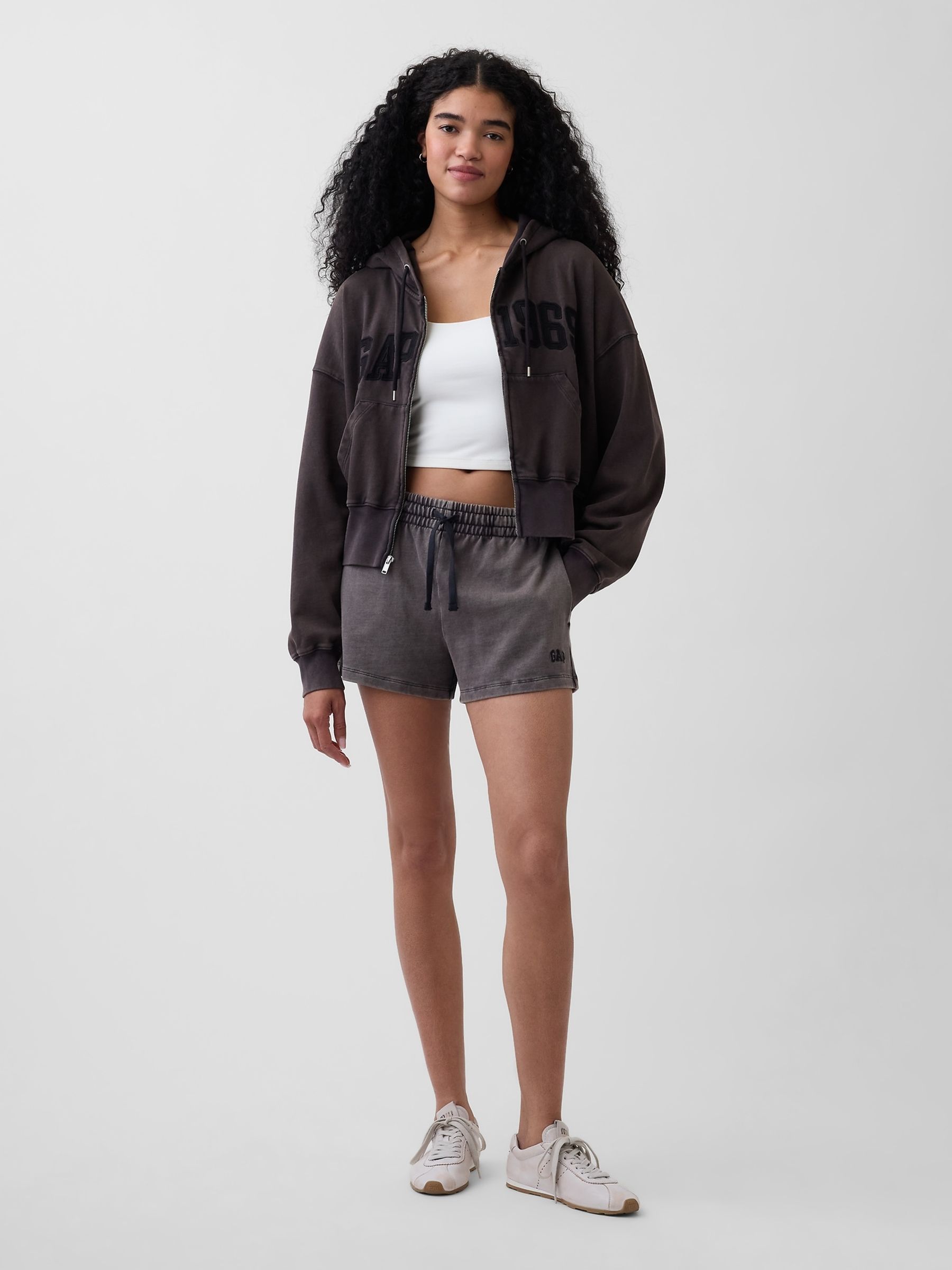 Black 3 inch French Terry Relaxed Logo Sweat Shorts - Image 4 of 5