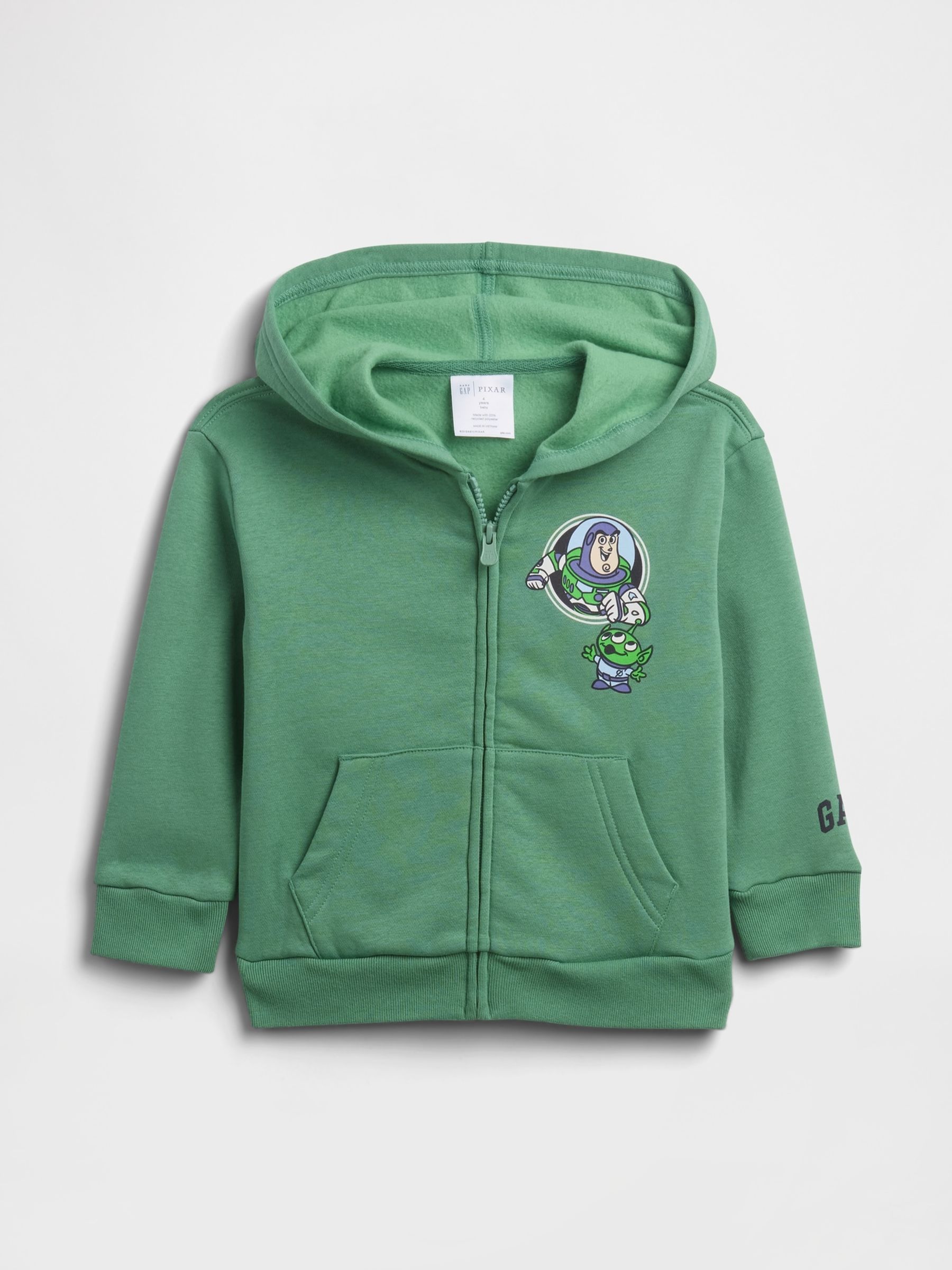 Green Buzz Lightyear Disney Relaxed Zip Hoodie - Image 1 of 3