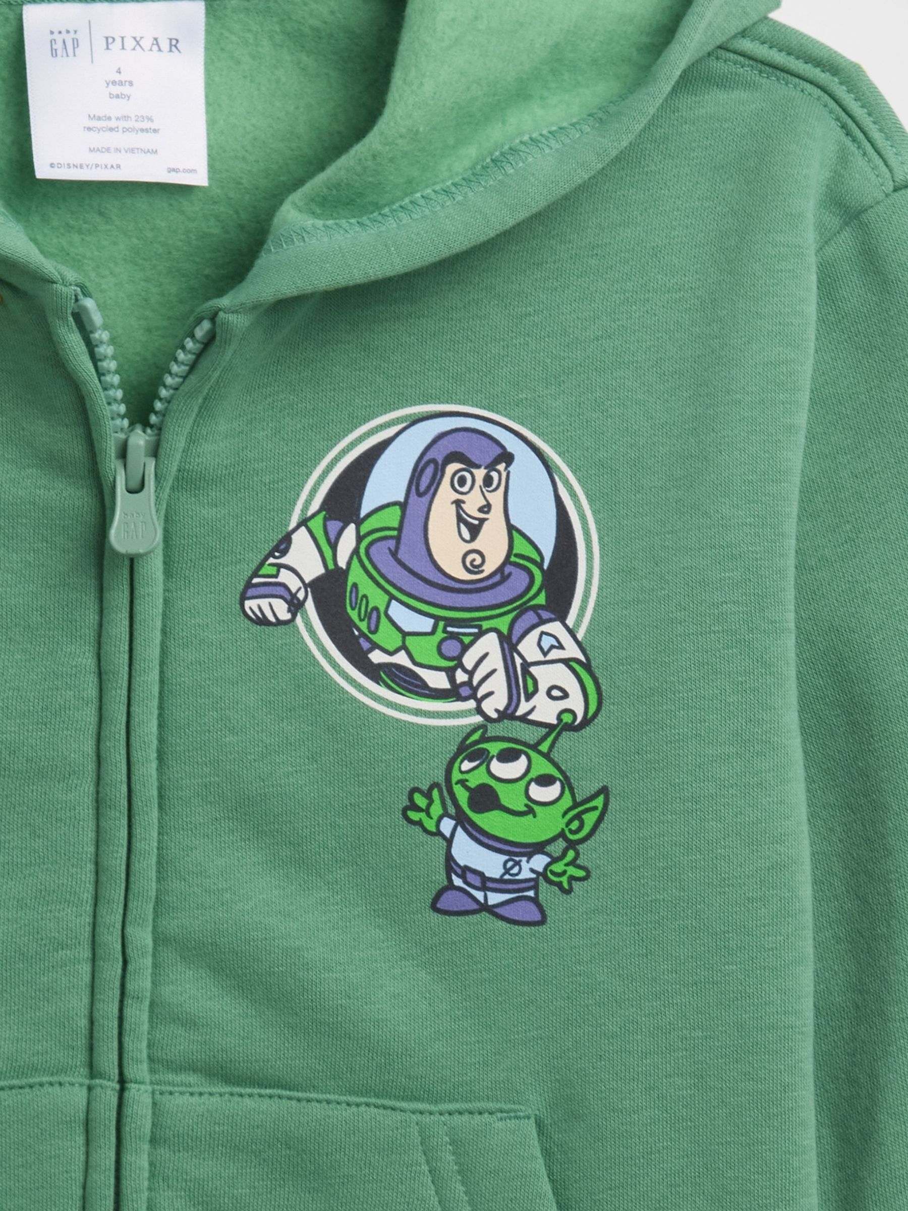 Green Buzz Lightyear Disney Relaxed Zip Hoodie - Image 3 of 3