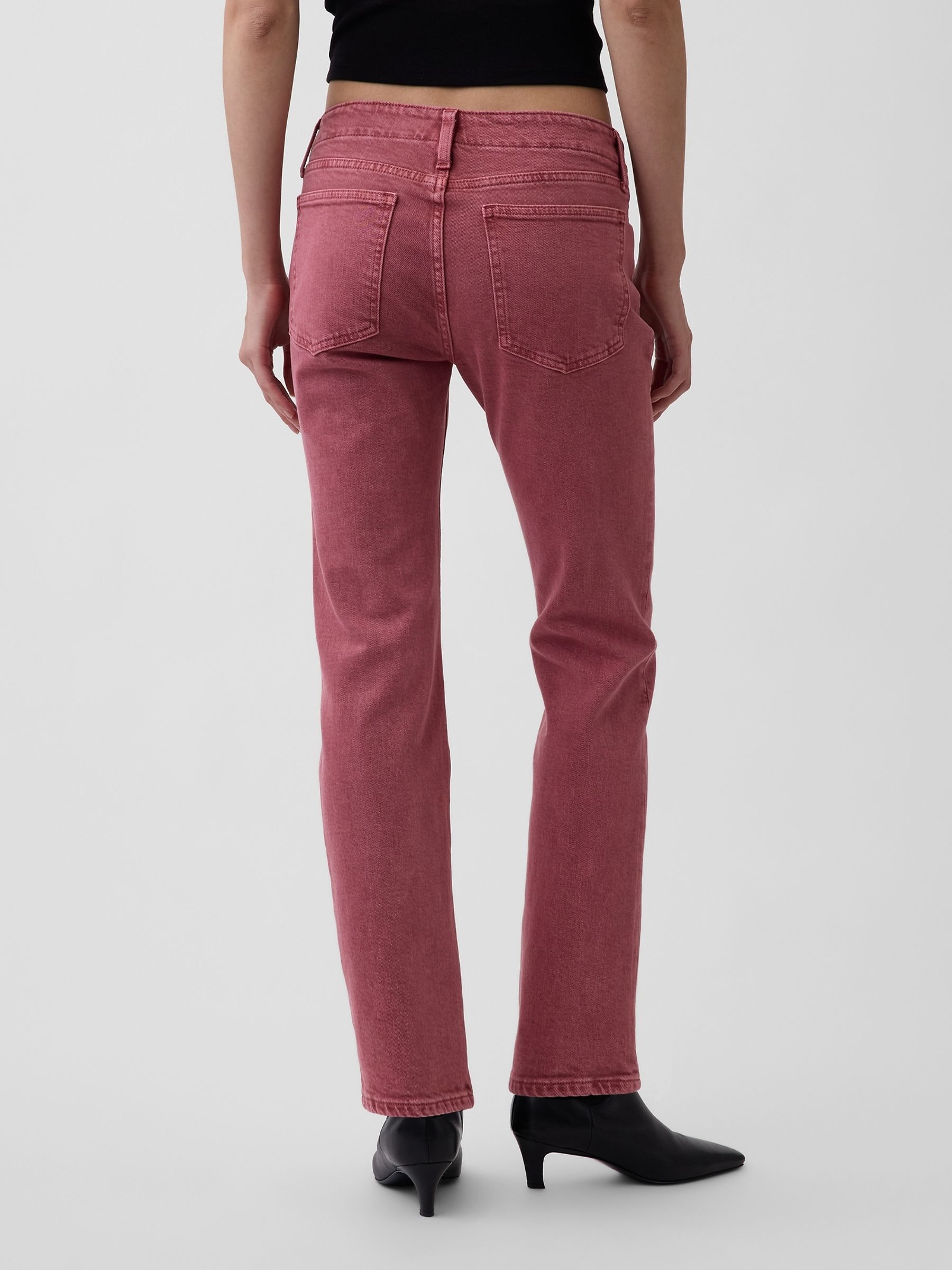 Red Low Rise Lace-Up '90s Slim Straight Jeans - Image 2 of 4